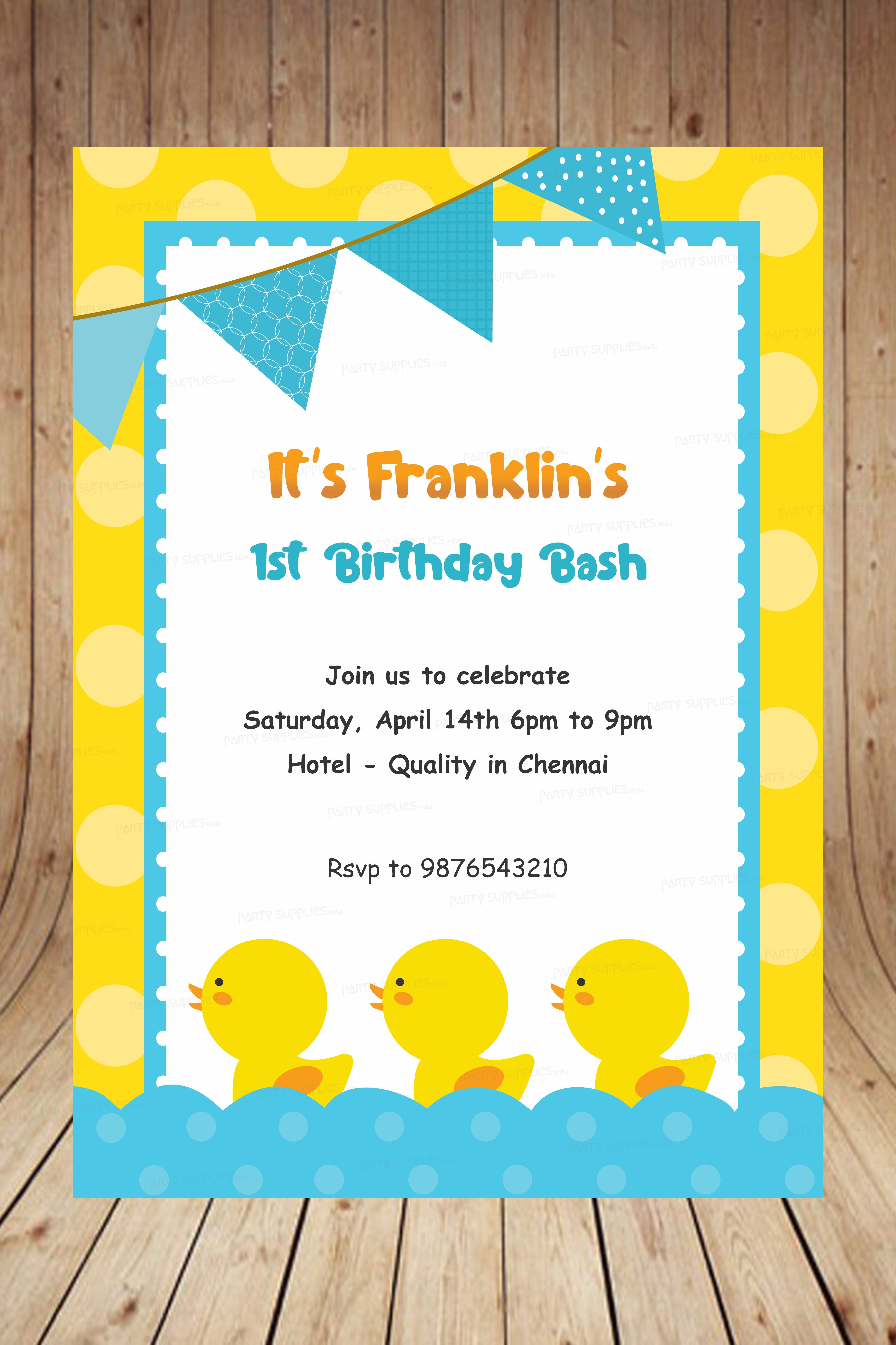 Duck Theme Boy Invite