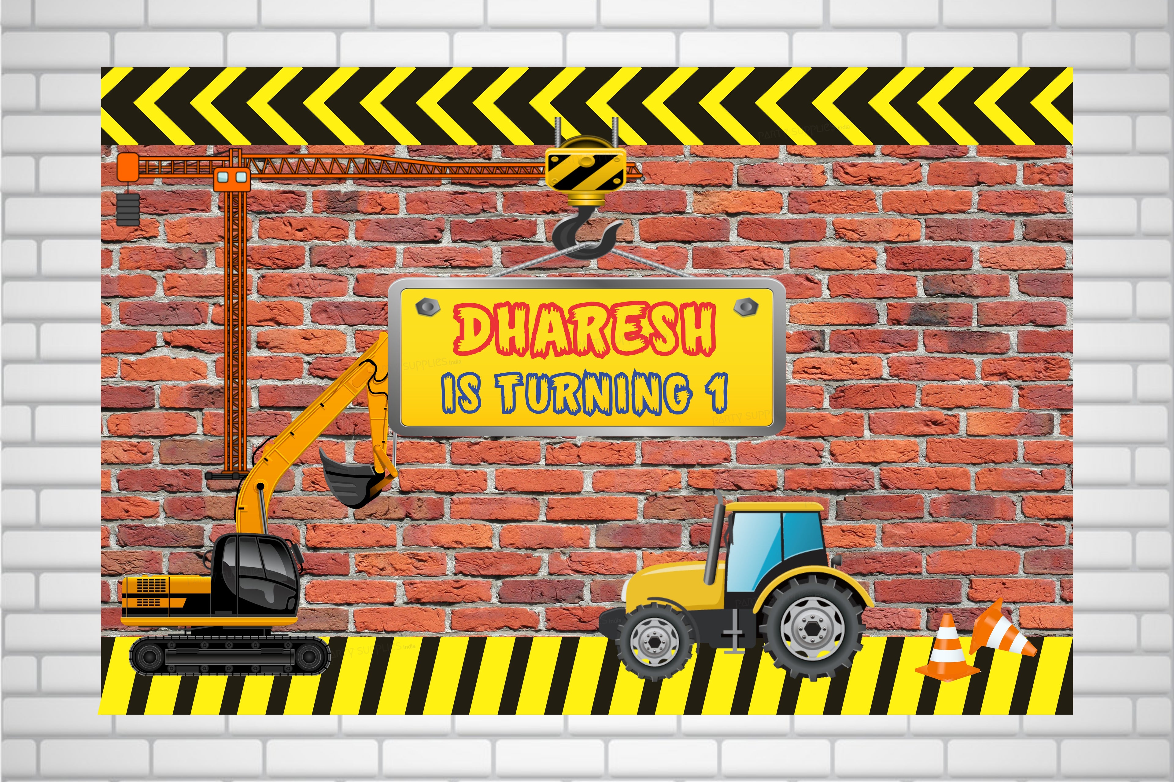 Construction Theme Backdrop