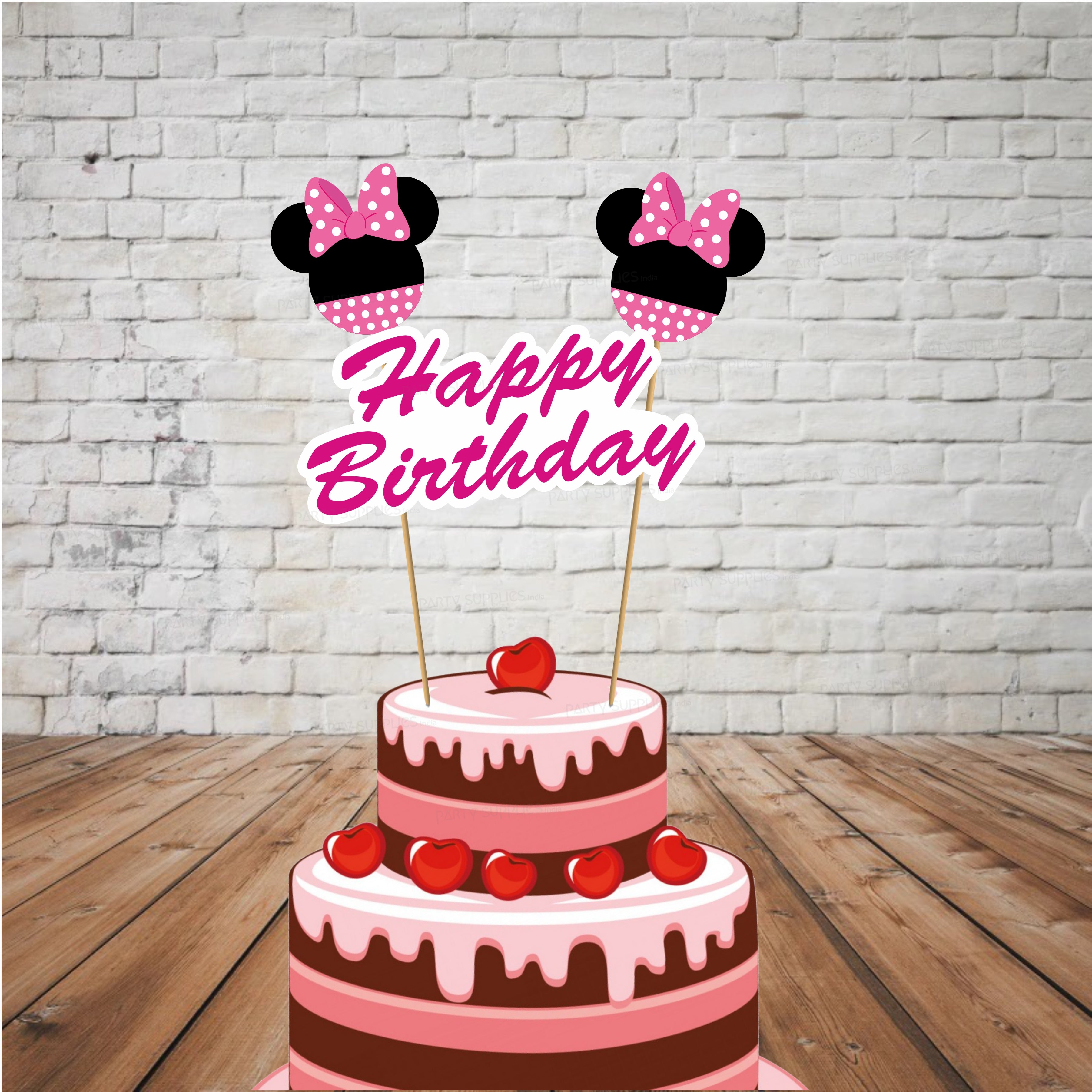 Minnie Mouse Birthday Theme Cake Topper - image 2 of 3 | Party Supplies India