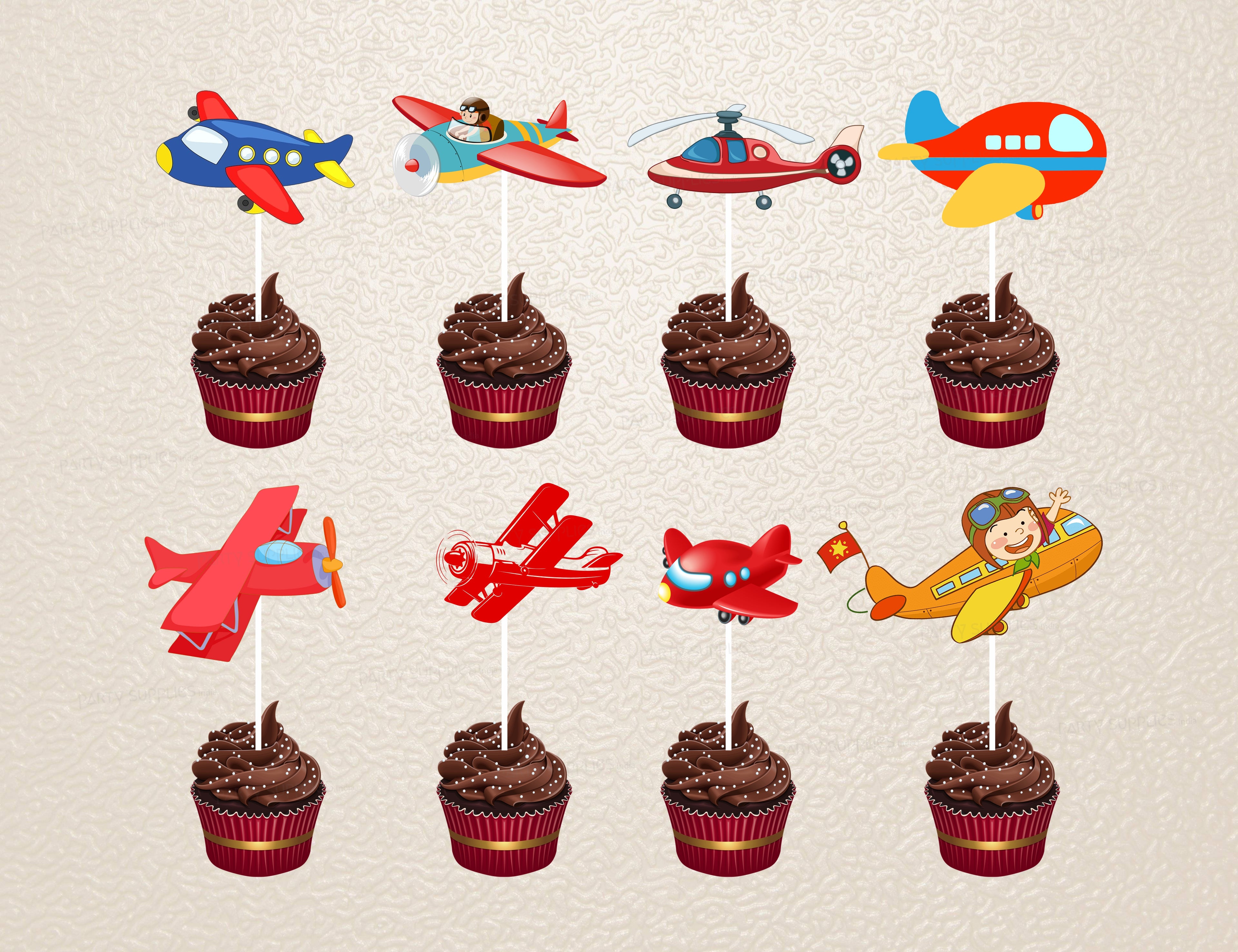 Aeroplane Theme Cup Cake Topper