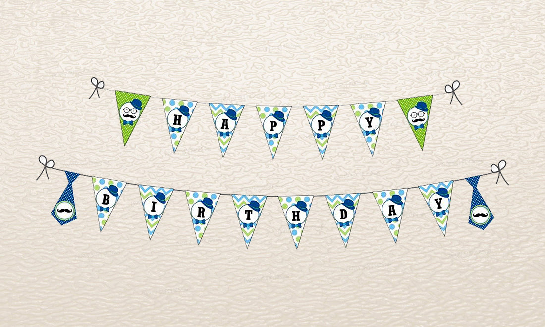 Little Man Theme Flag Hanging