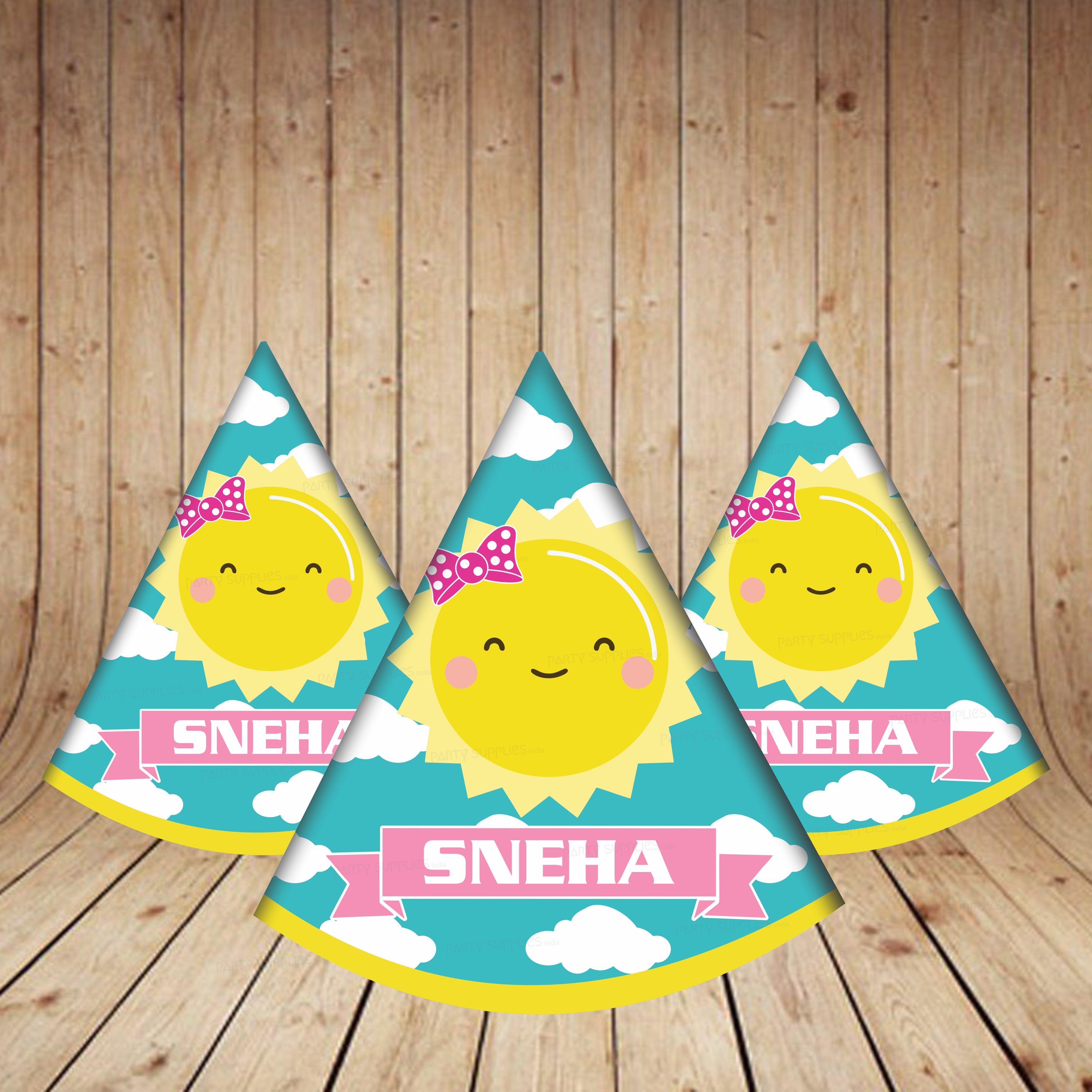 Sunshine Theme Girl Personalized with Name Hat
