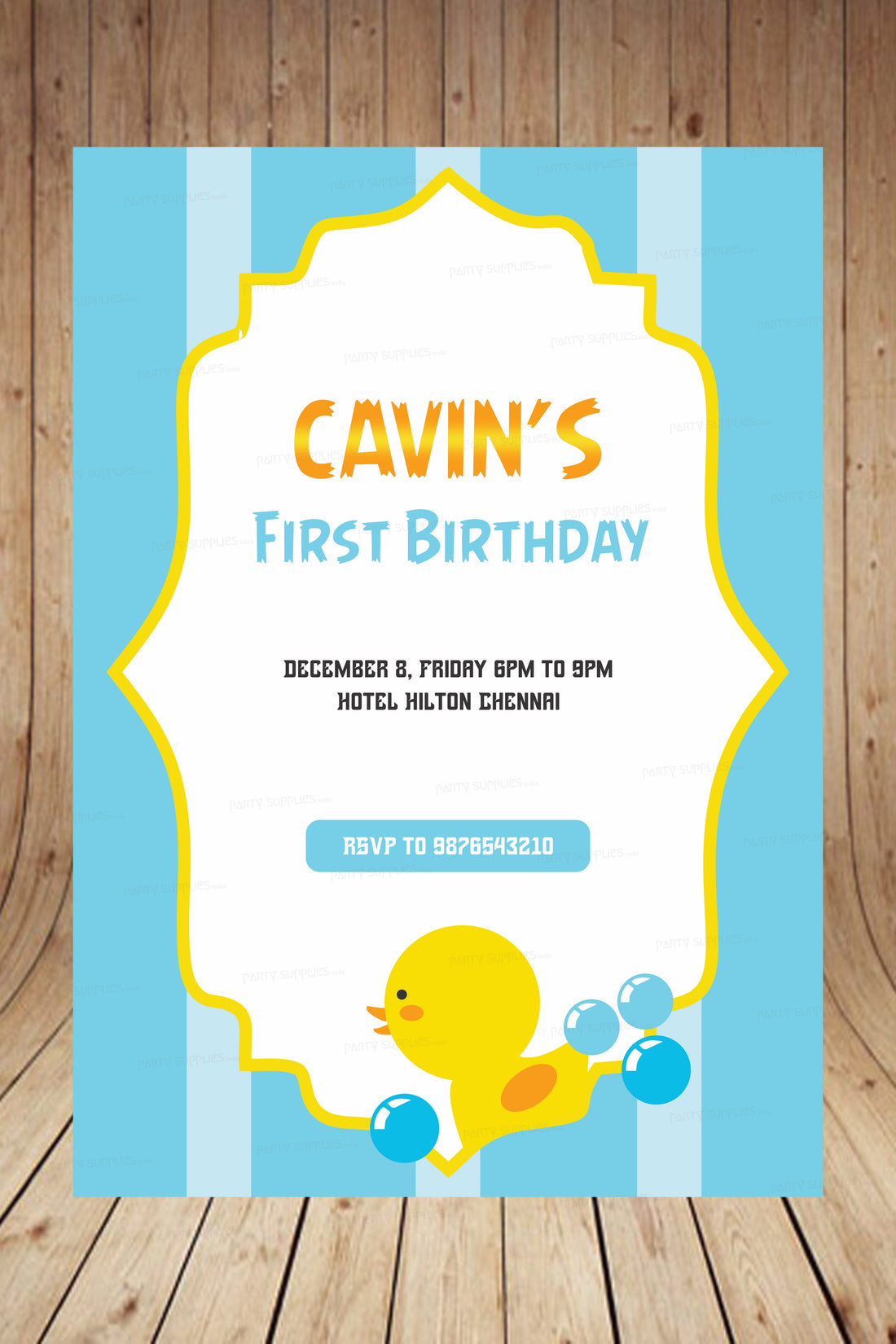 Duck Theme Boy Personalized Invite