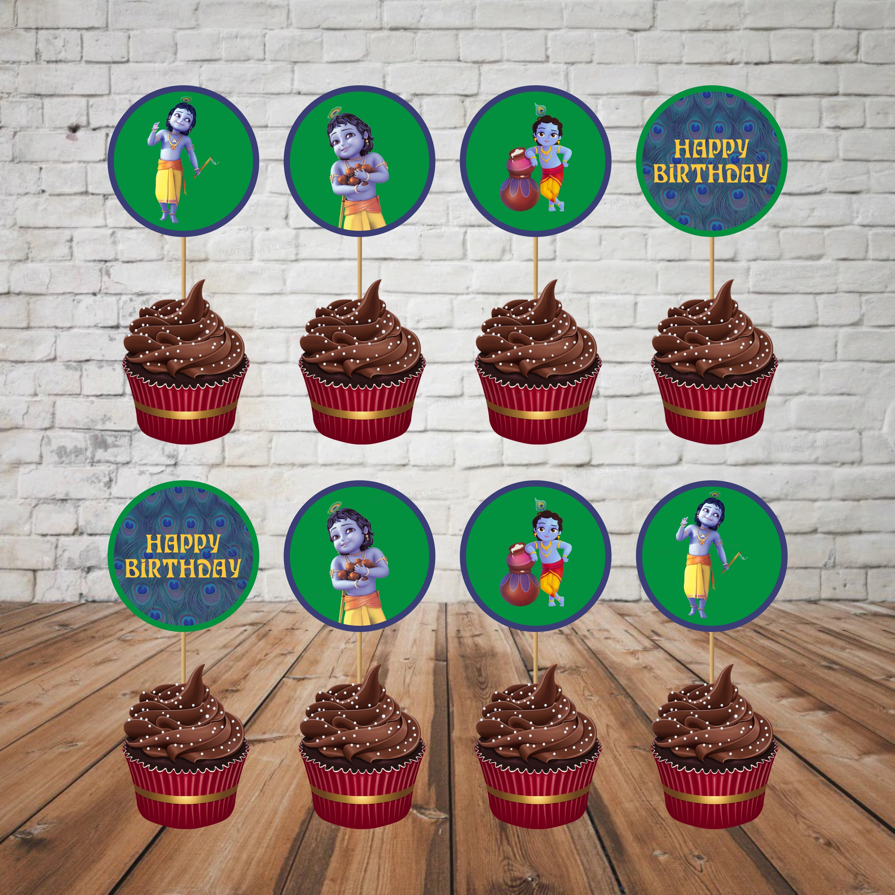 Little Krishna Theme Cupcake Topper