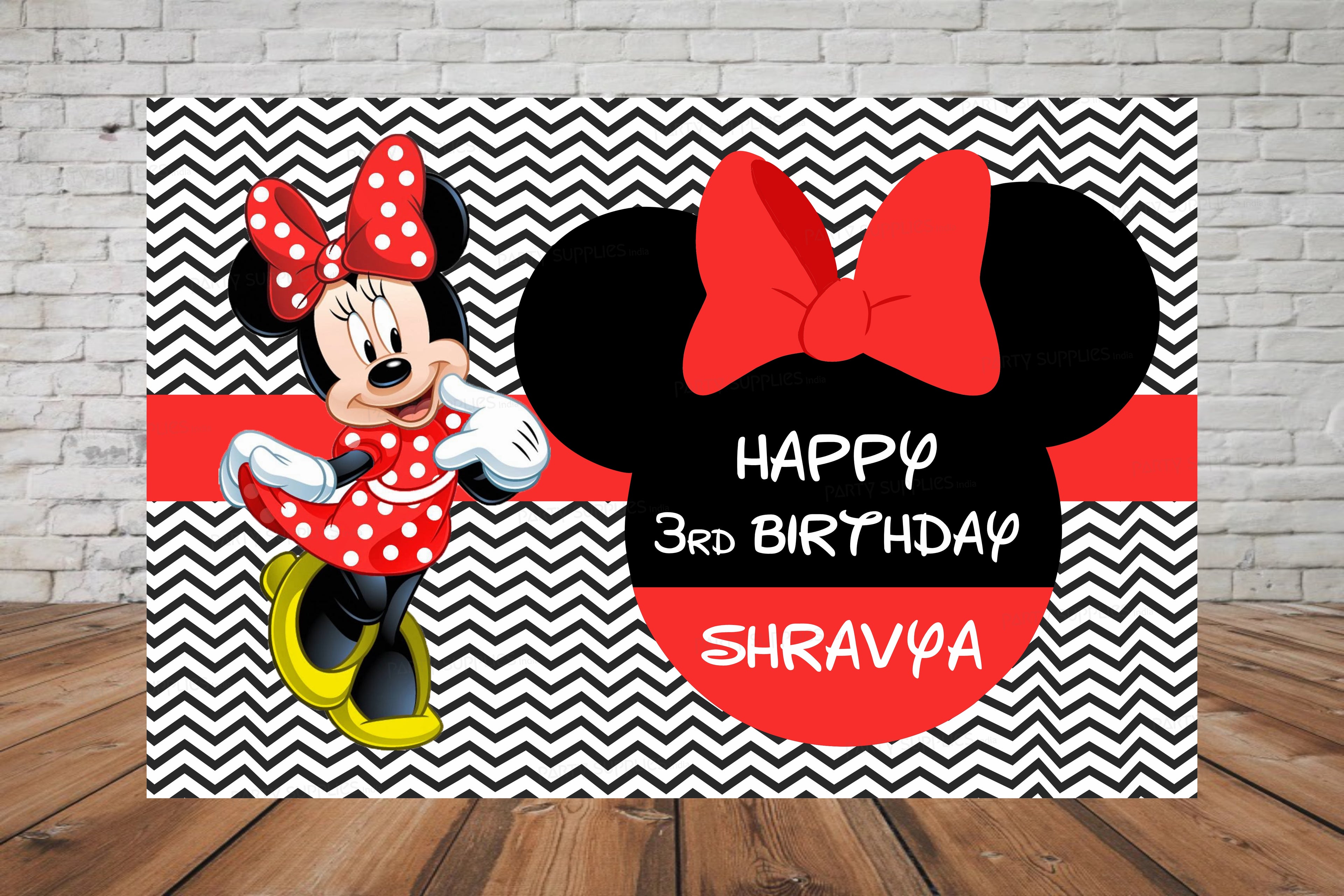 Minnie Mouse Red Theme Backdrop