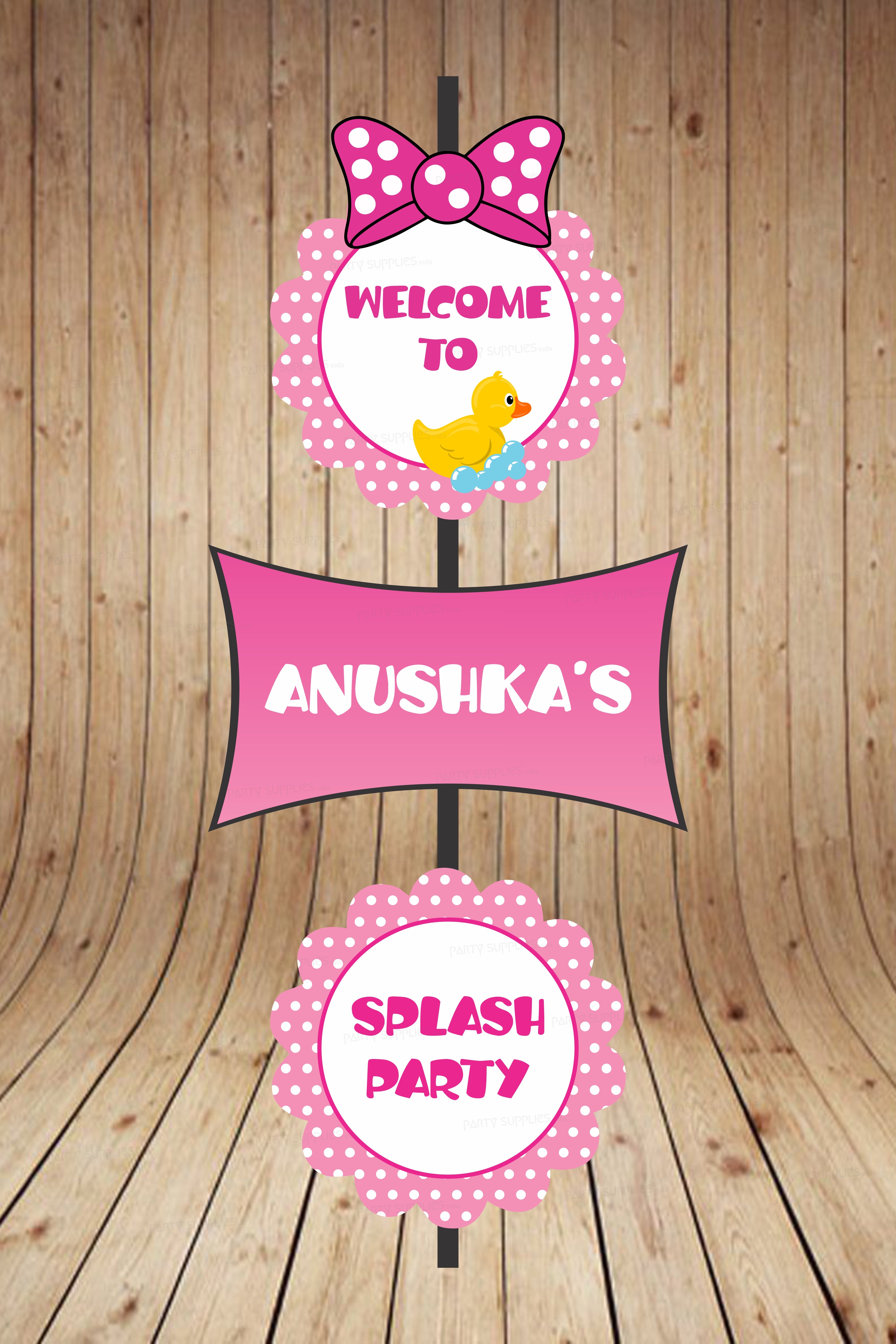 Duck Theme Girl Personalized Door Poster