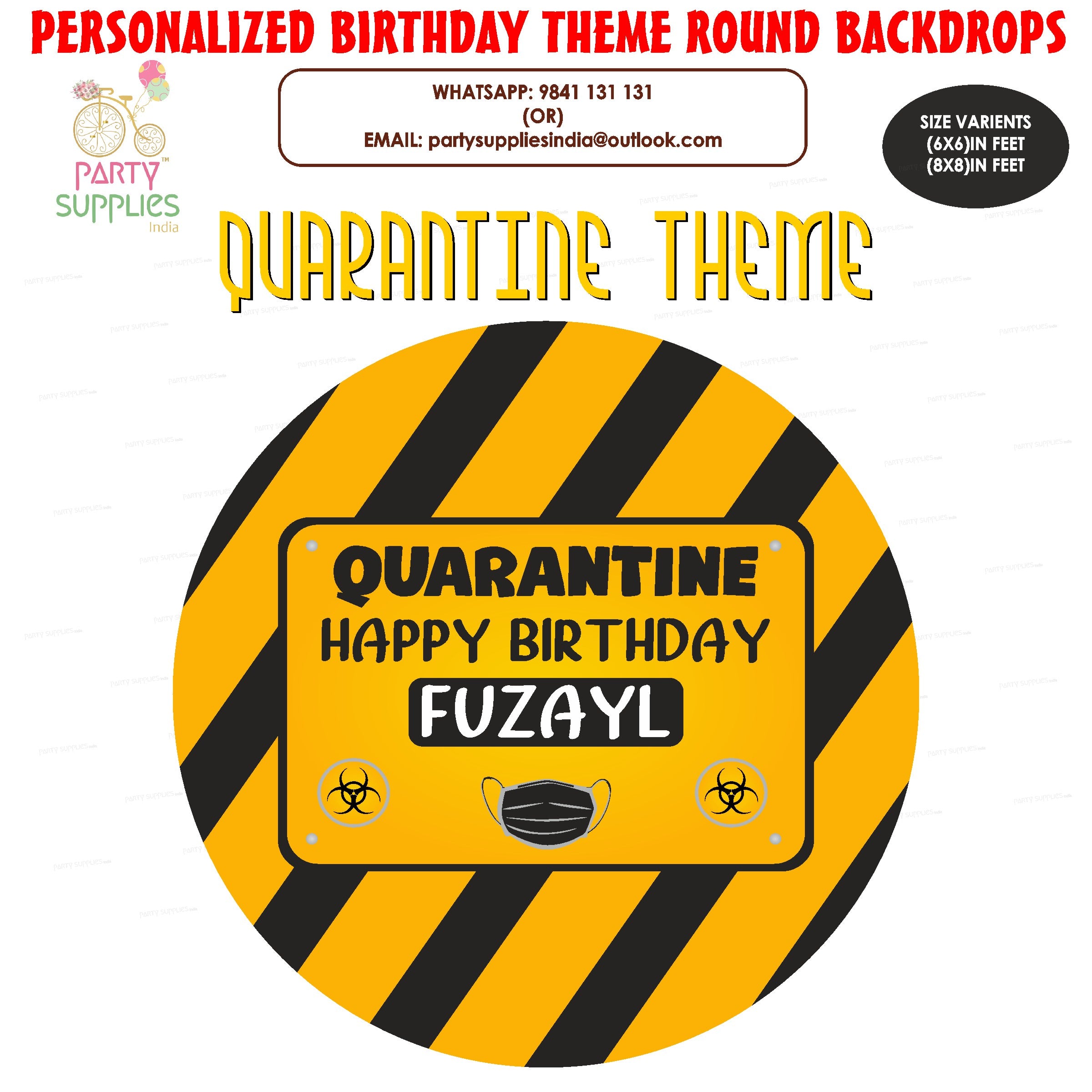 Quarantine Theme Round Backdrop
