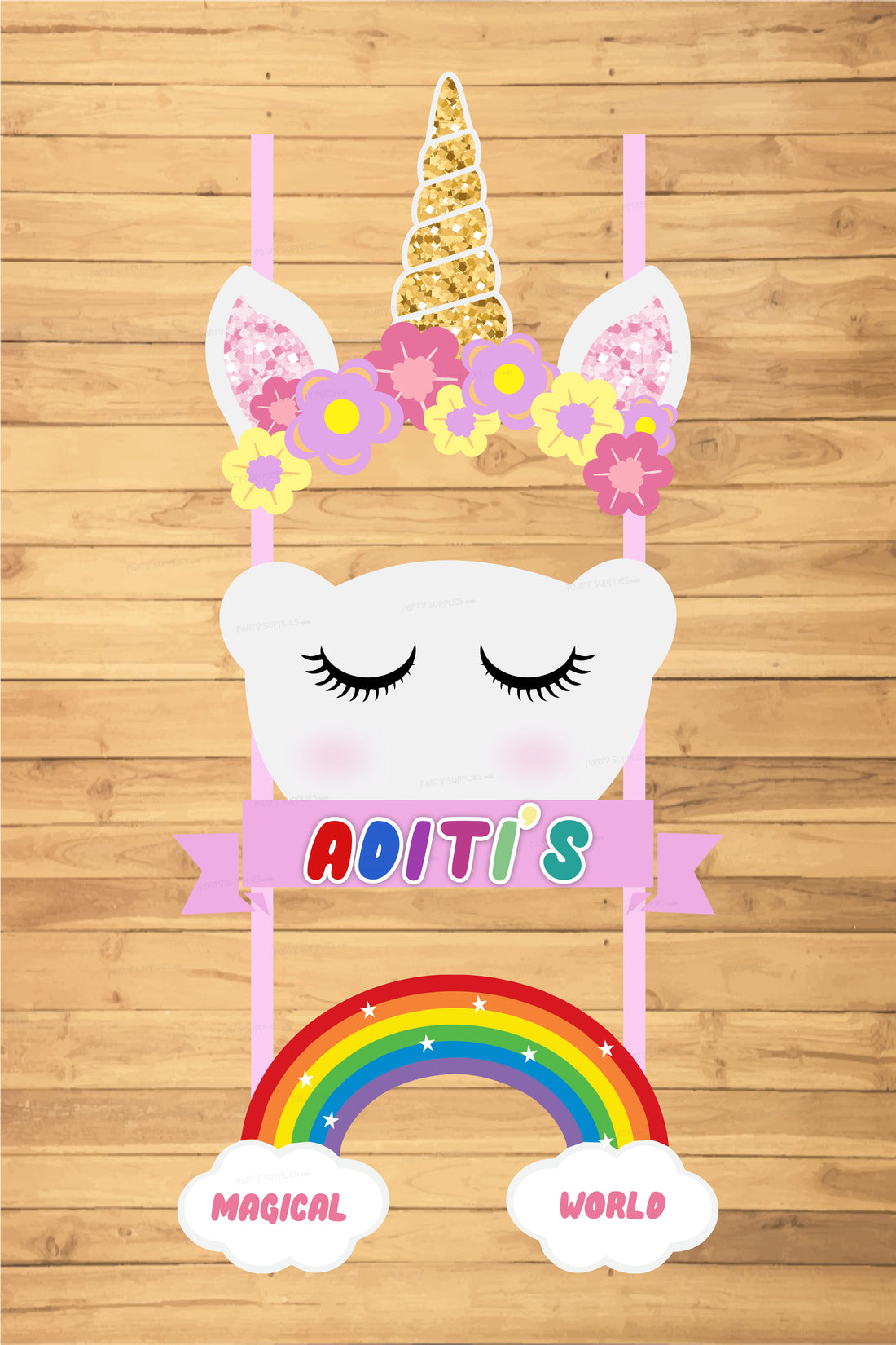 Unicorn Theme Customized Door Poster