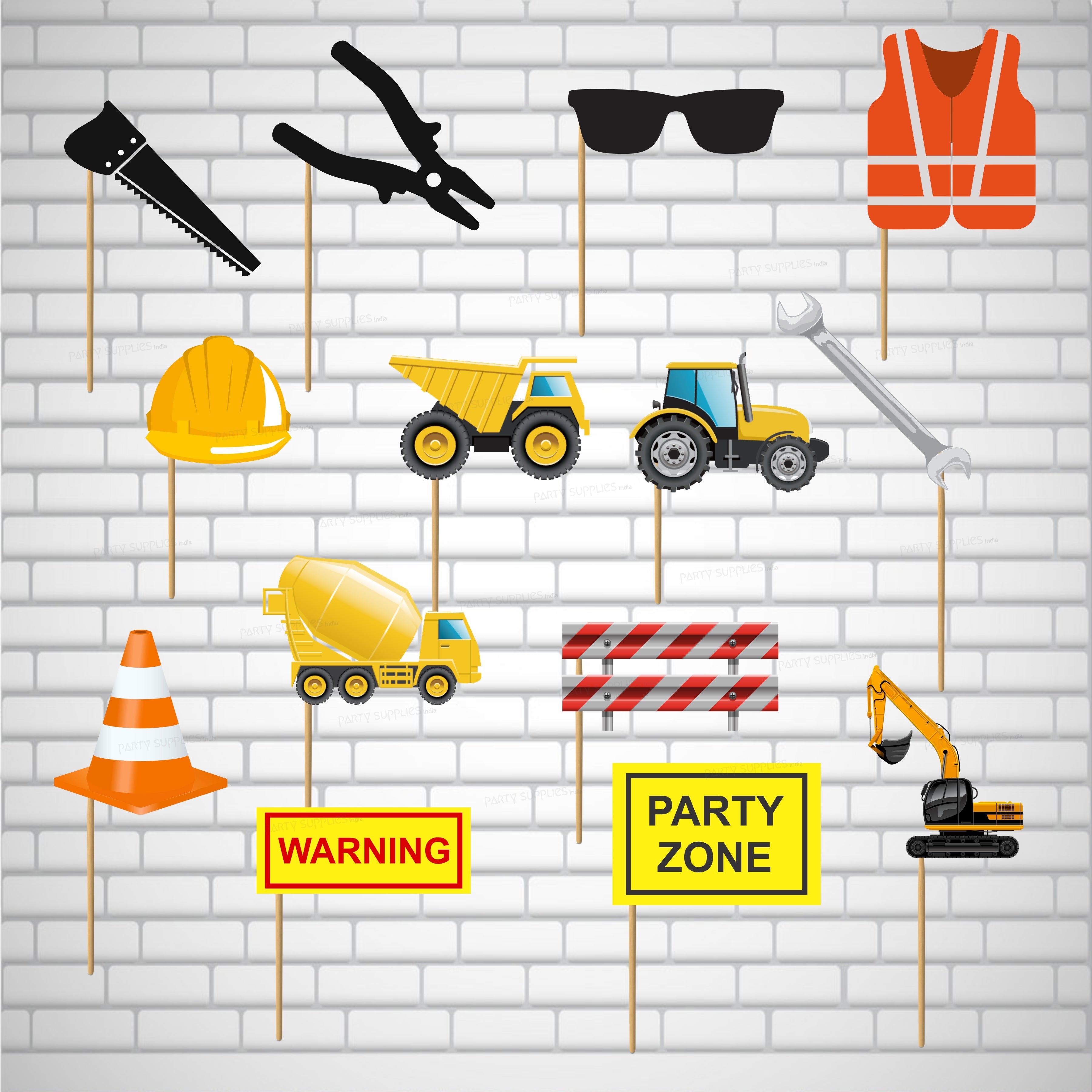 Construction Theme Cup Cake Topper