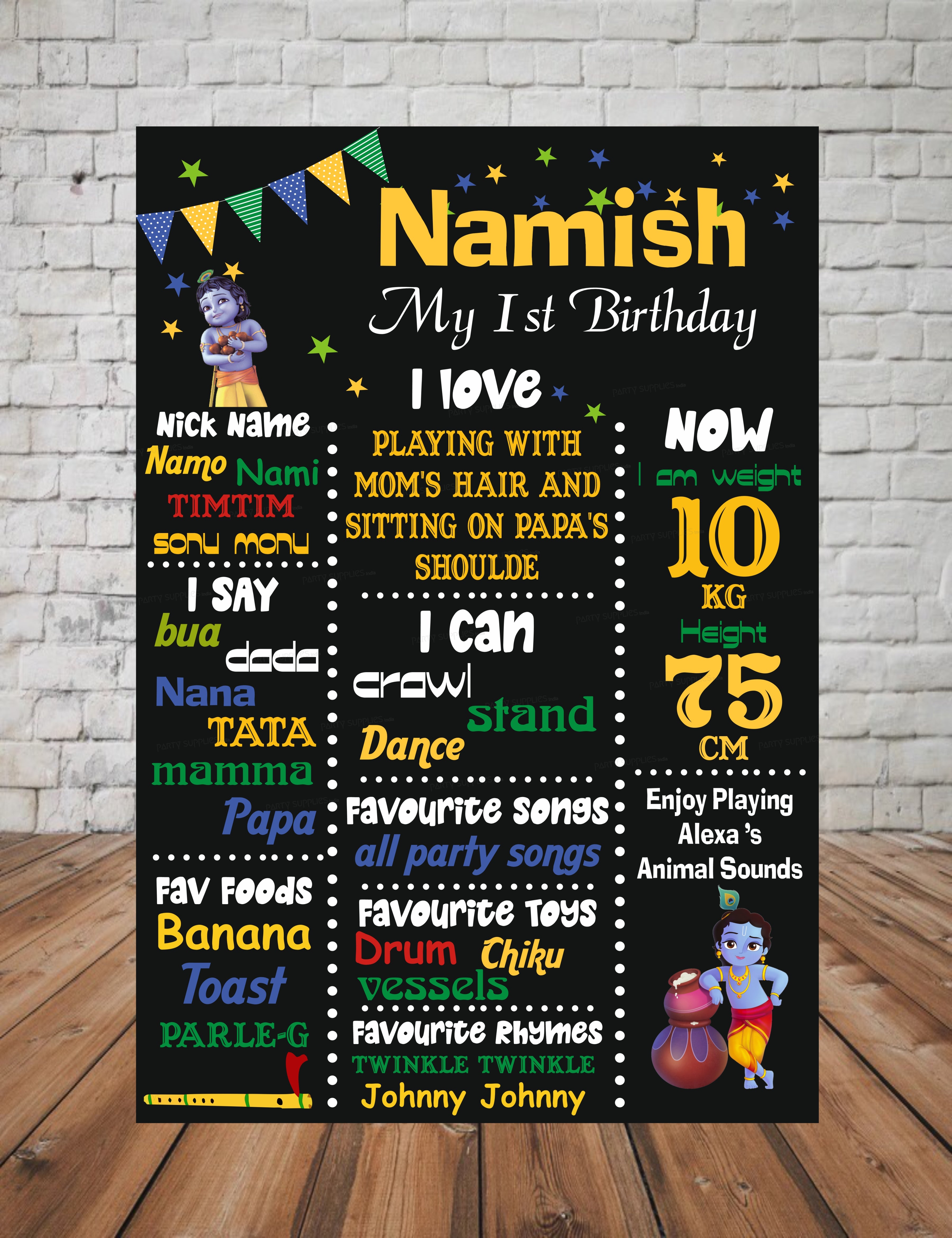 Little Krishna Theme Chalkboard