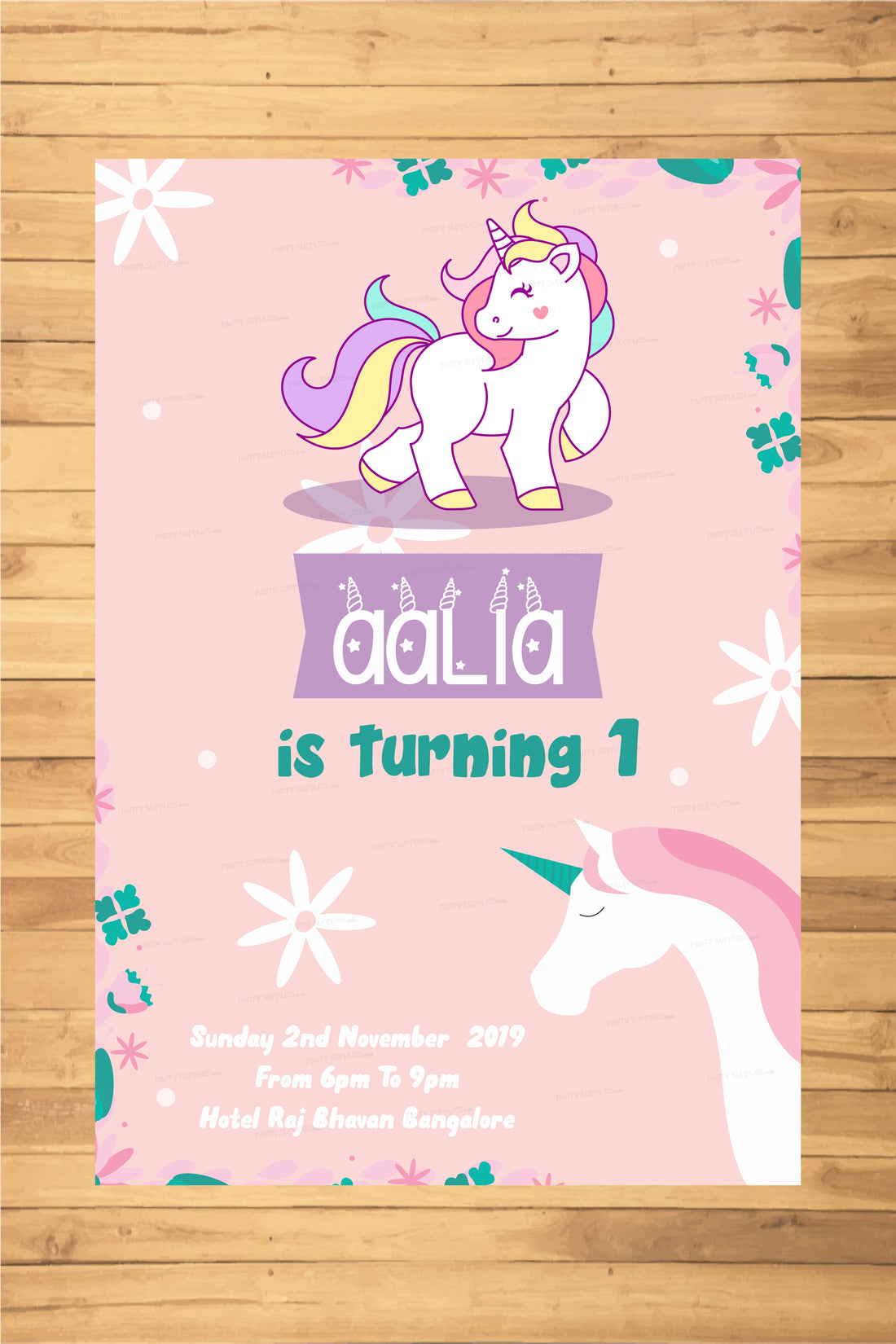 Unicorn Theme Customized Invite