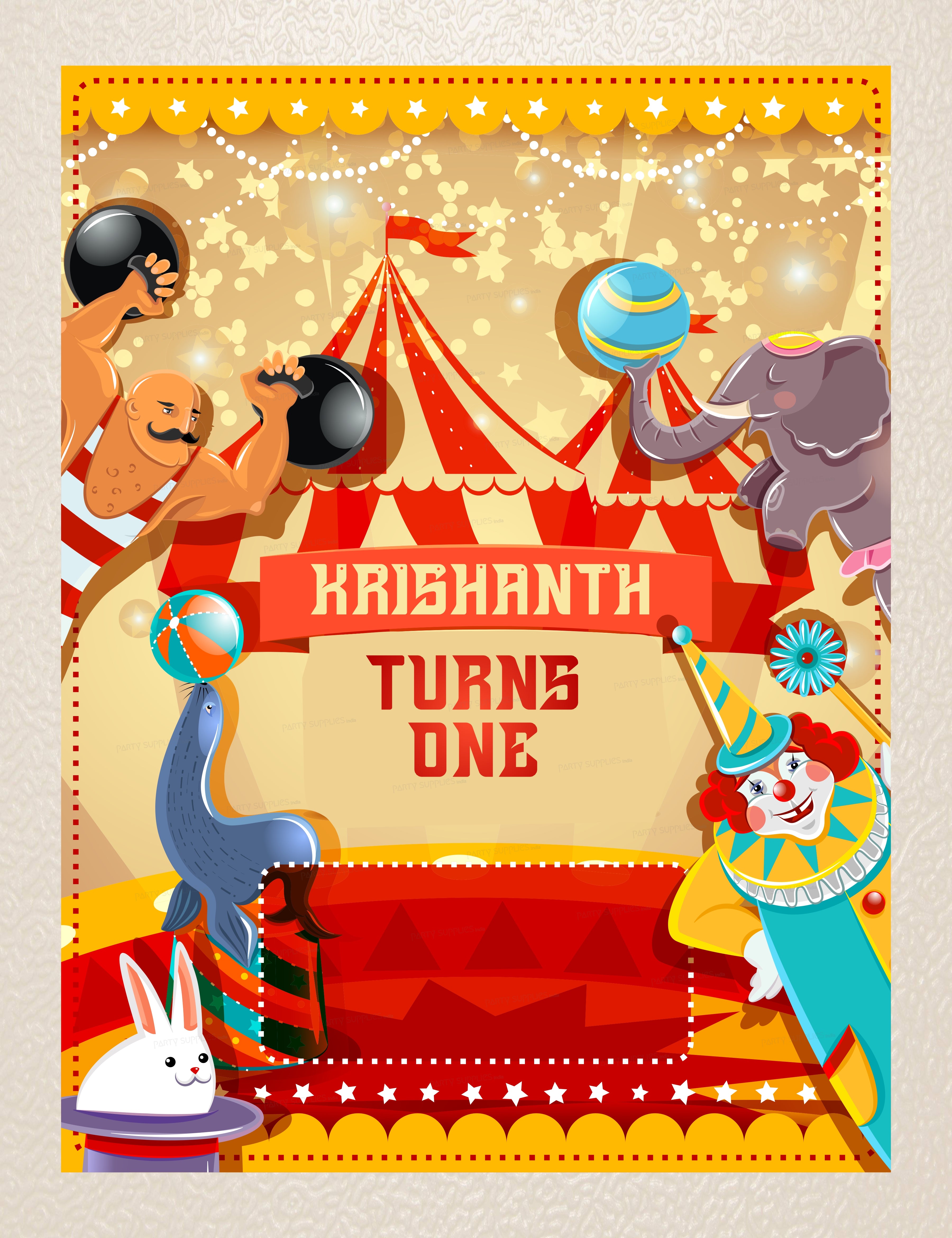 Circus Theme Personalized Backdrop