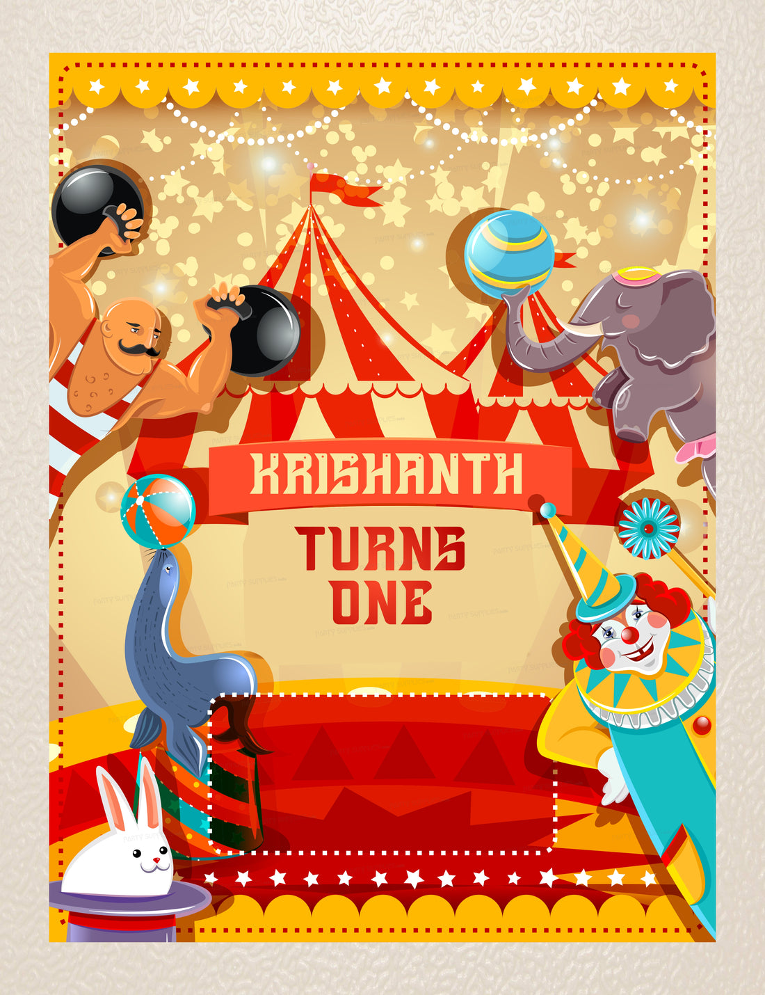 Circus Theme Personalized Backdrop