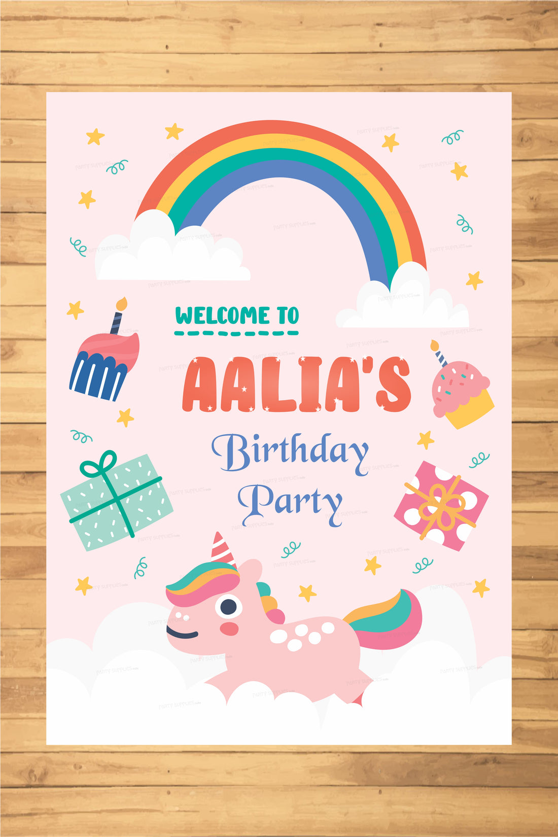 Unicorn Theme Personalized Welcome Board