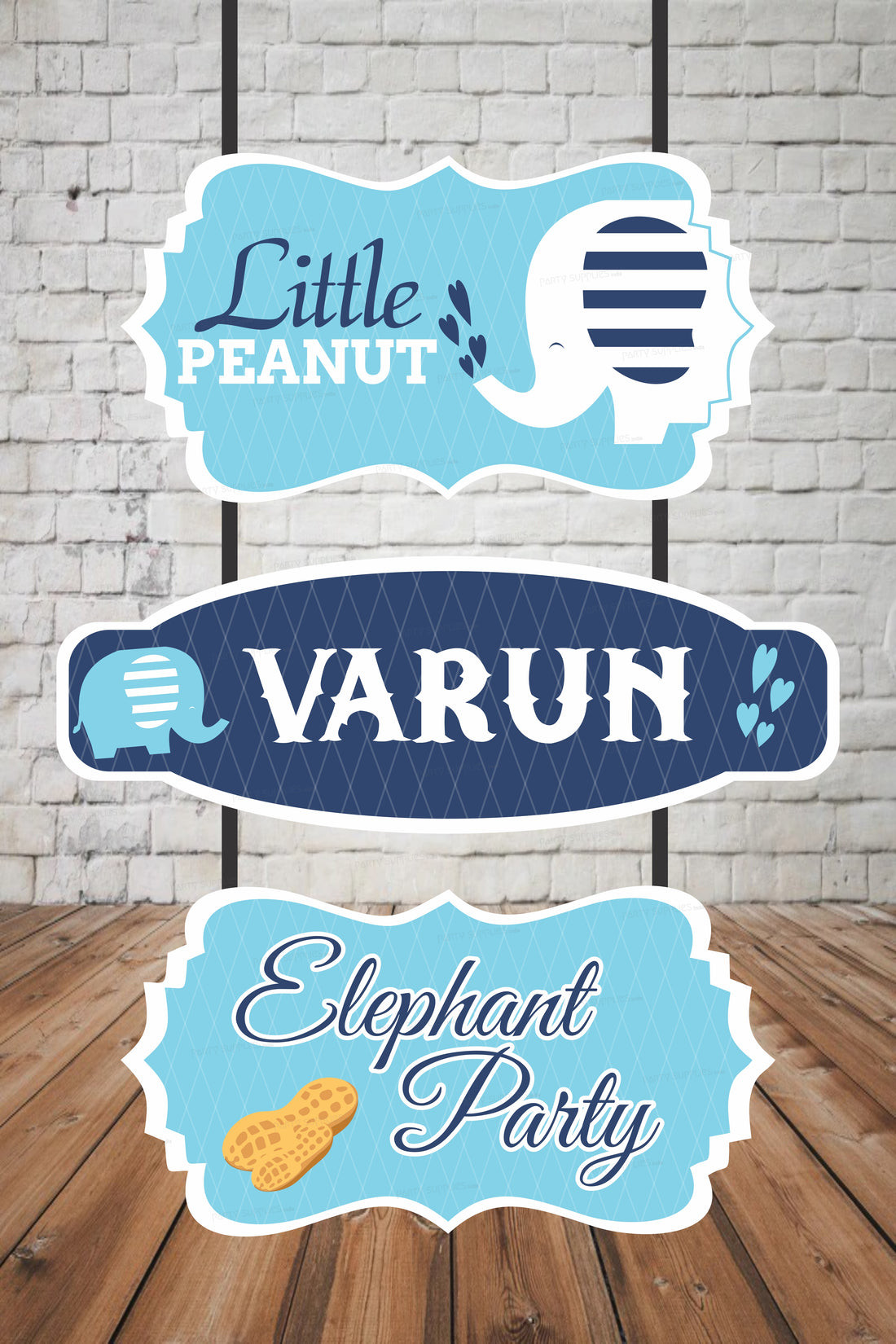 Blue Elephant Theme Door Poster