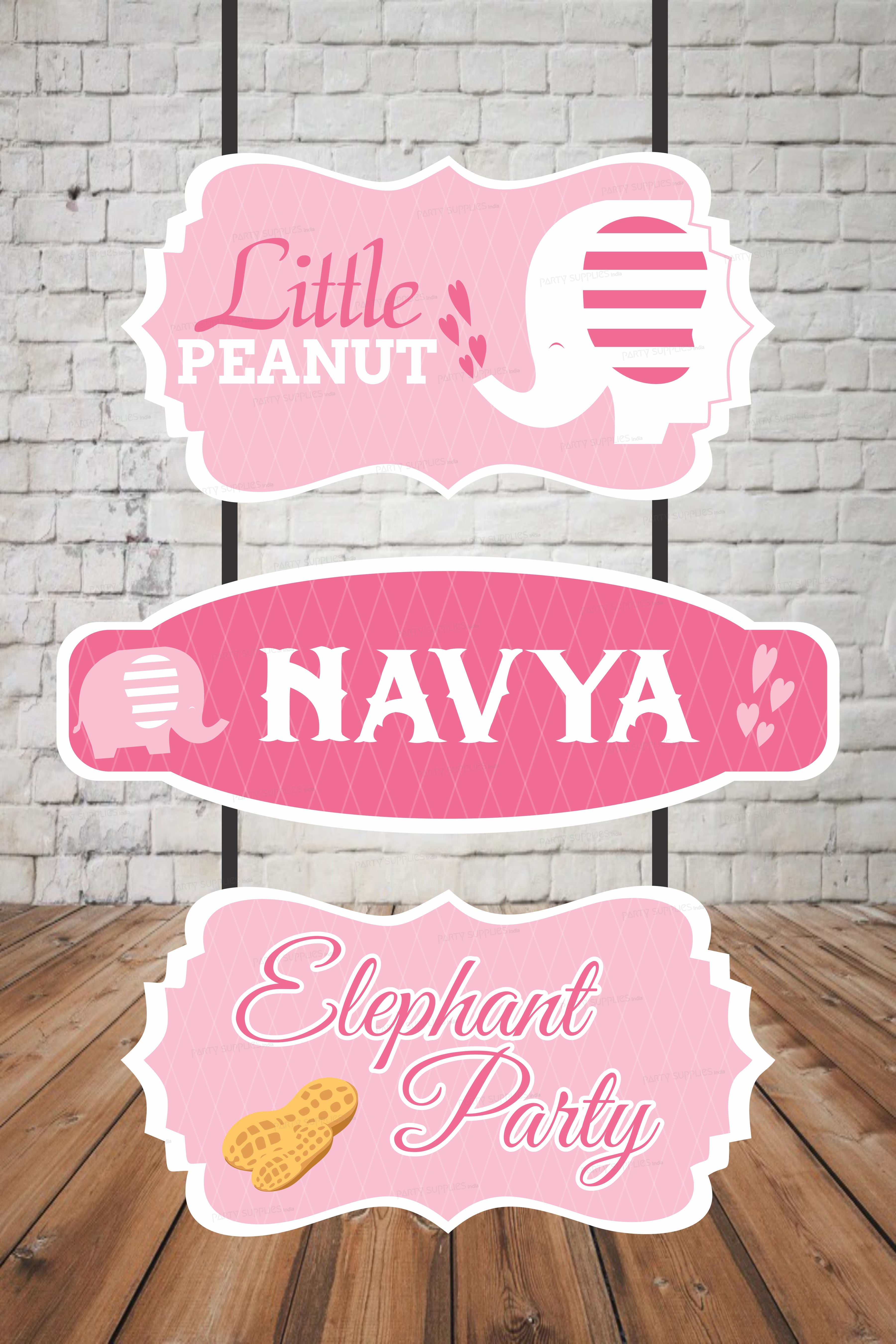 Pink Elephant Theme Door Poster