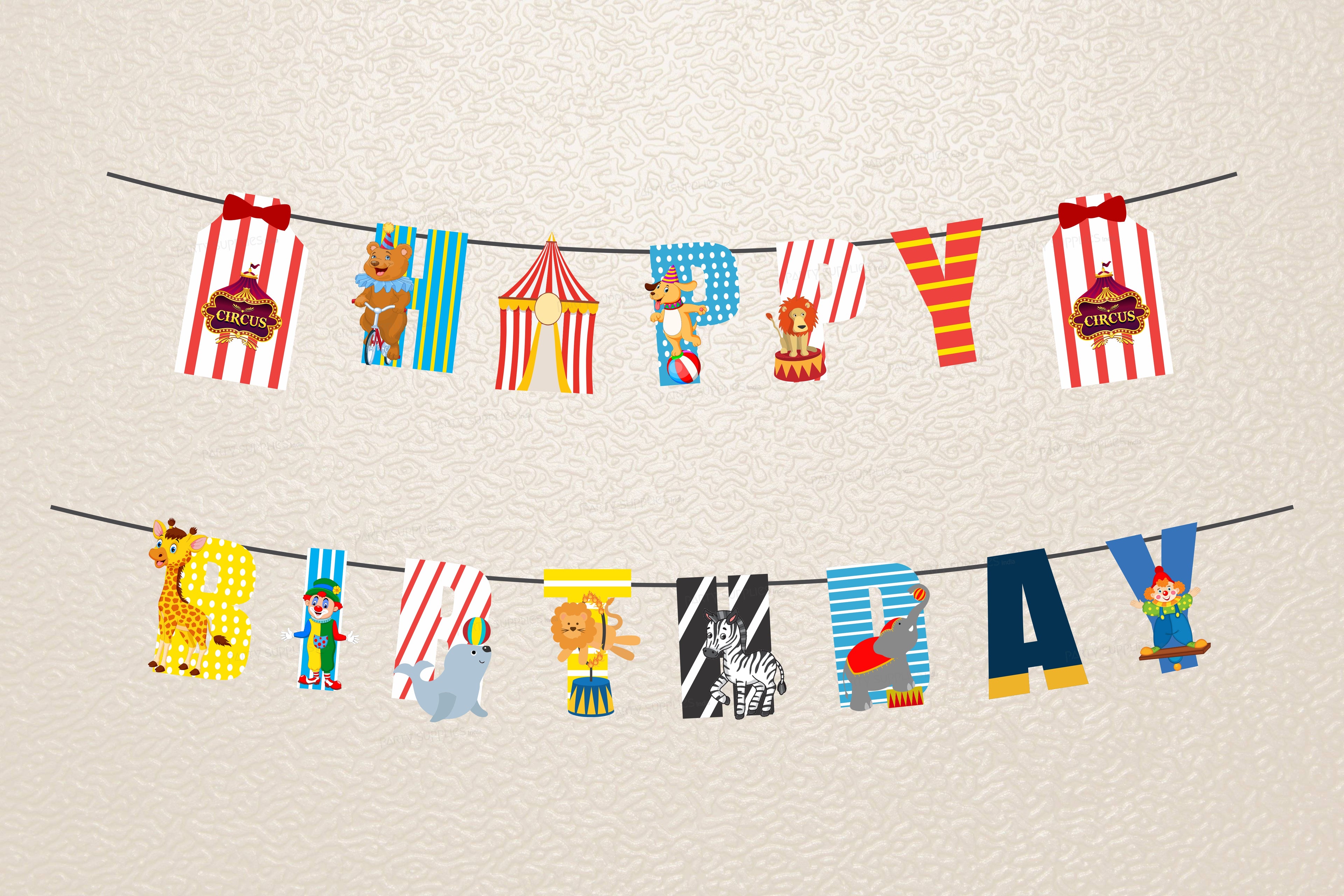 Circus Theme Customized with Characters Hanging