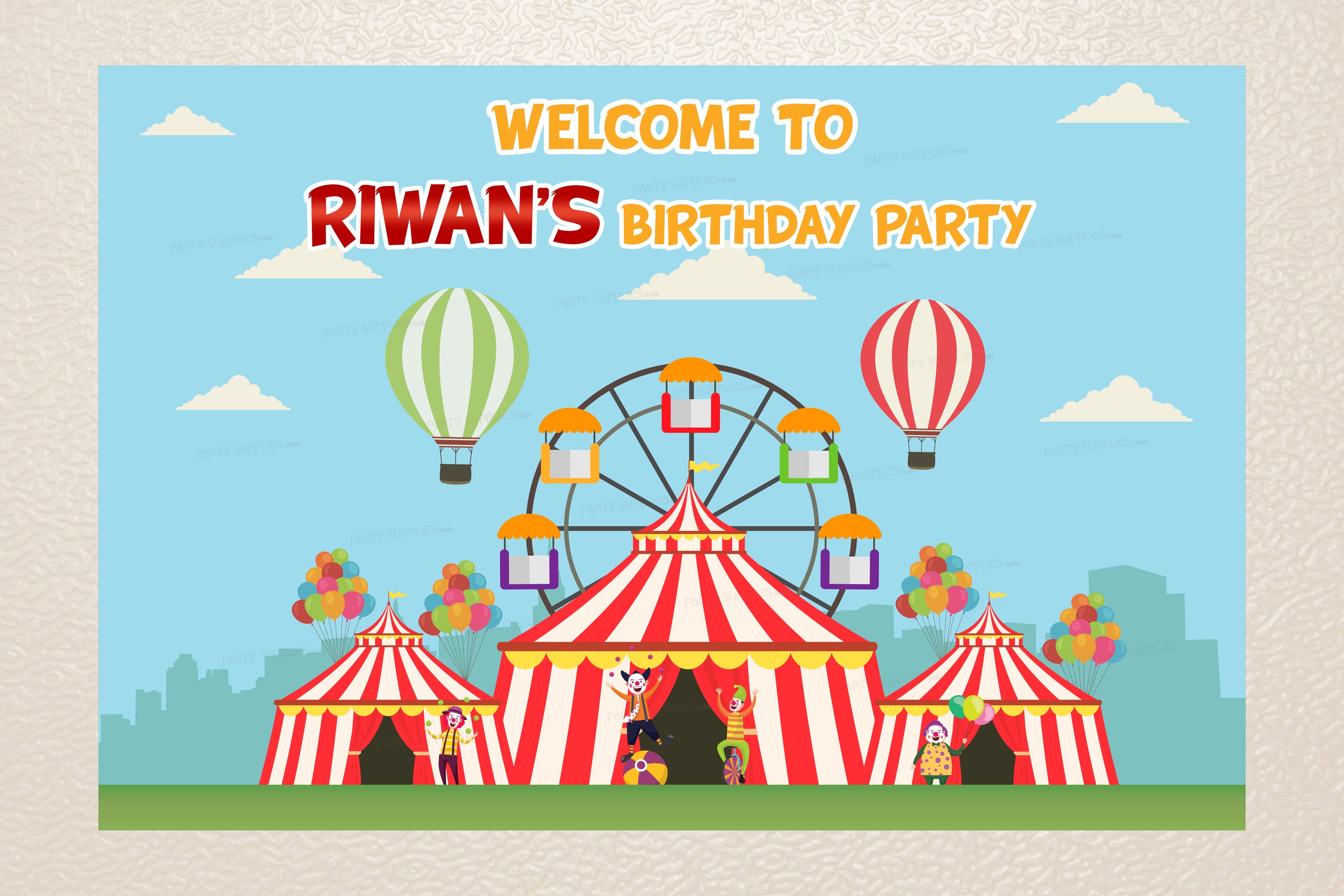 Circus Theme Customized Welcome Board