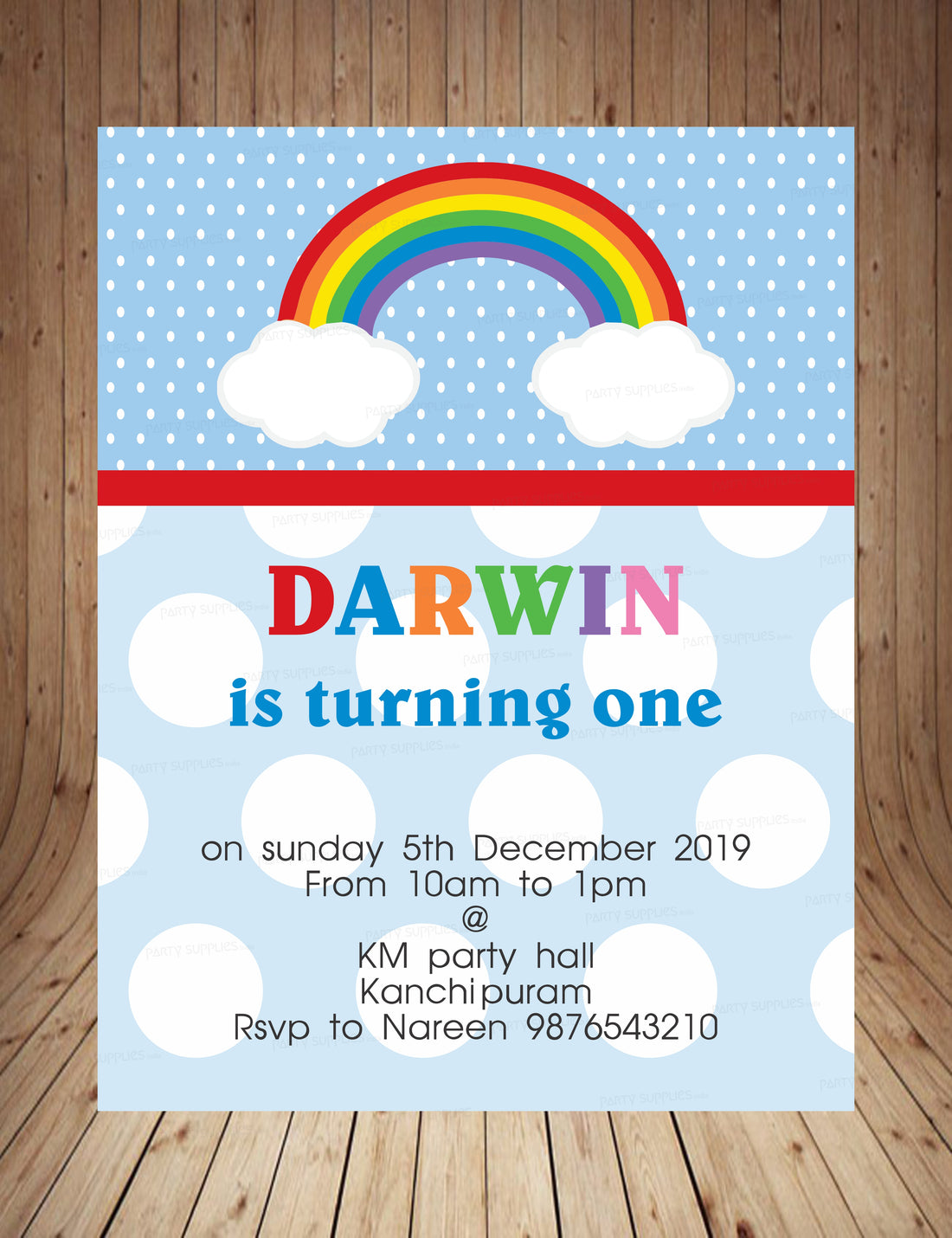 Sunshine Theme Boy Customized Invite