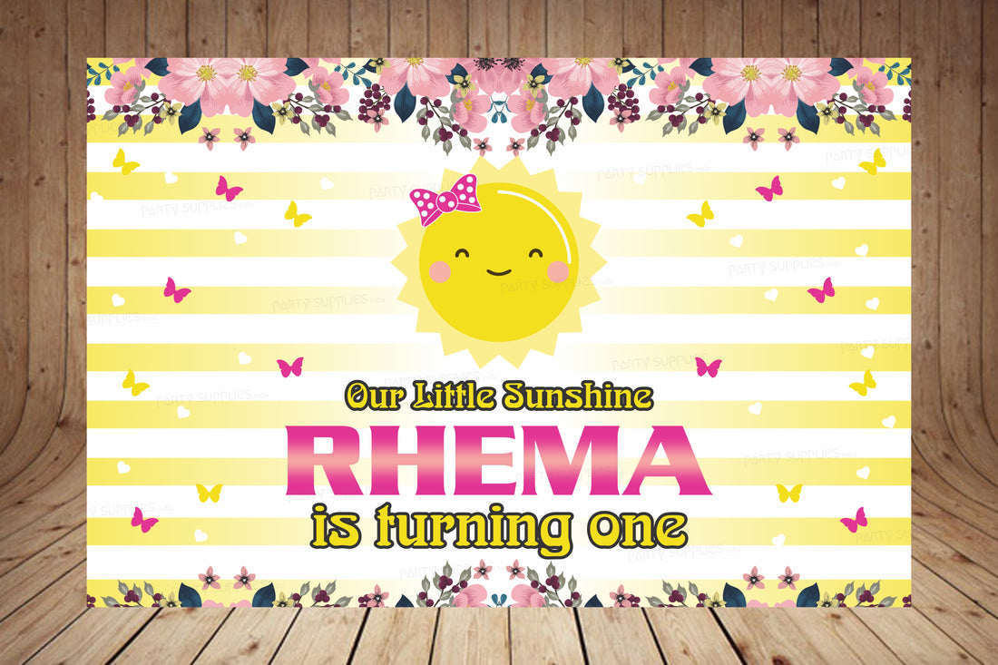 Sunshine Theme Girl Personalized Backdrop