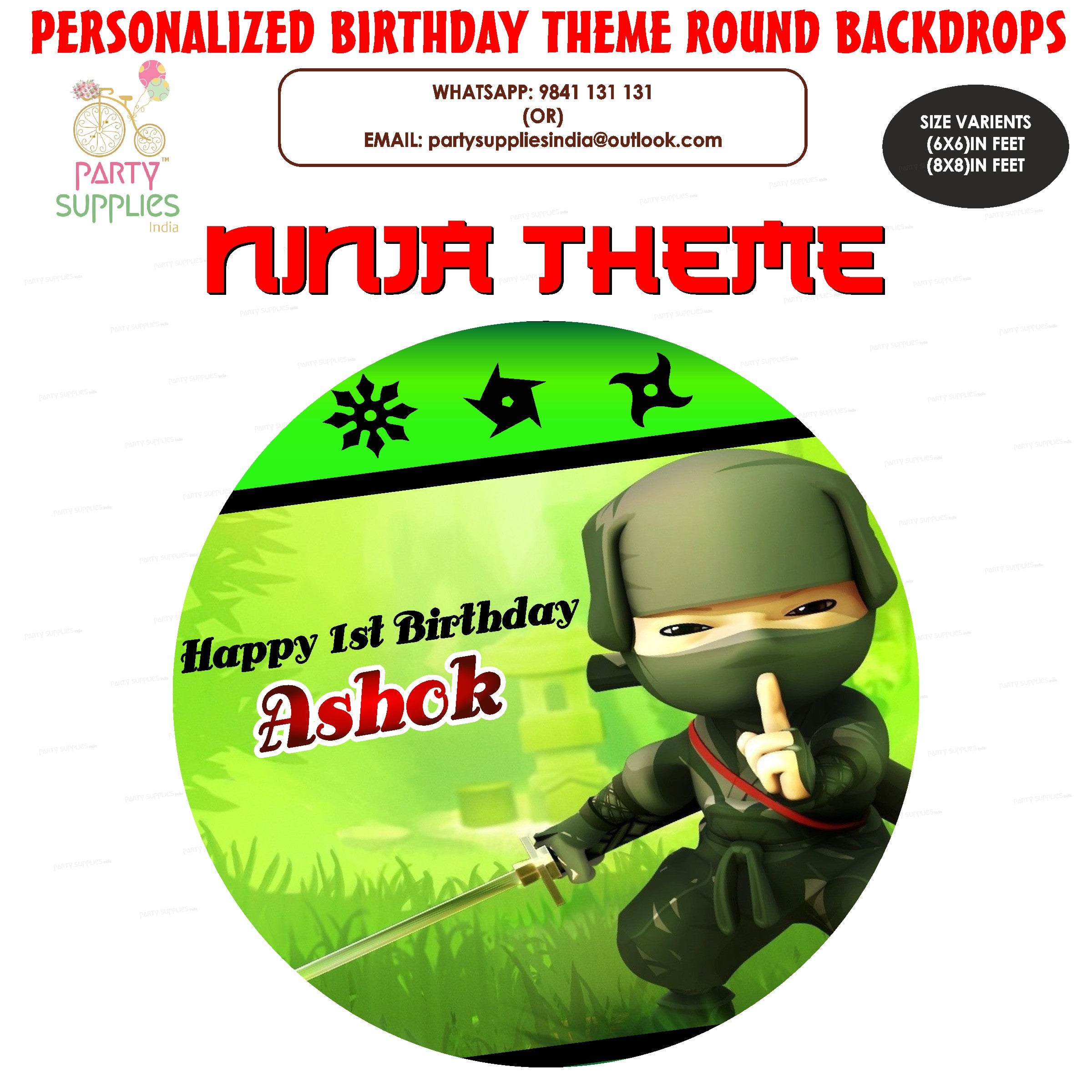 Ninja Theme Round Backdrop