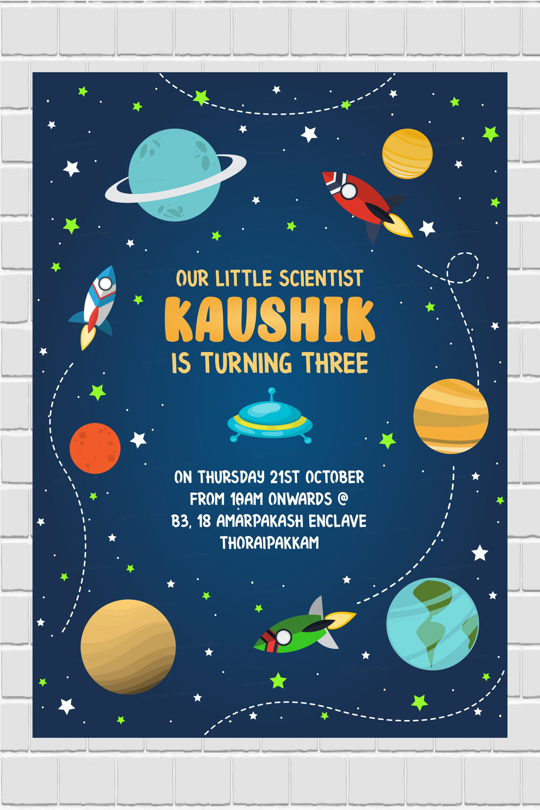 Space Theme Personalized Invite