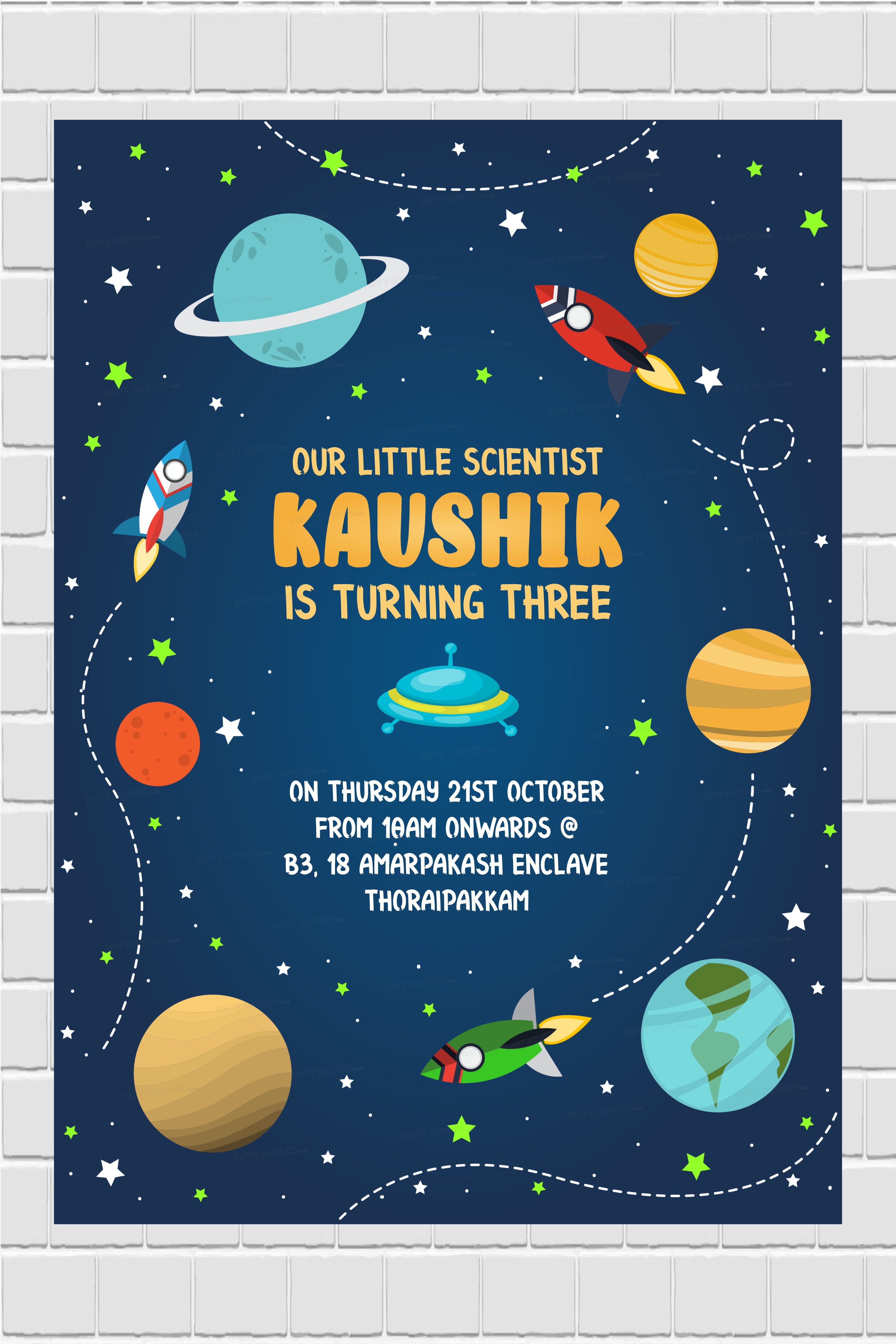 Space Theme Personalized Invite