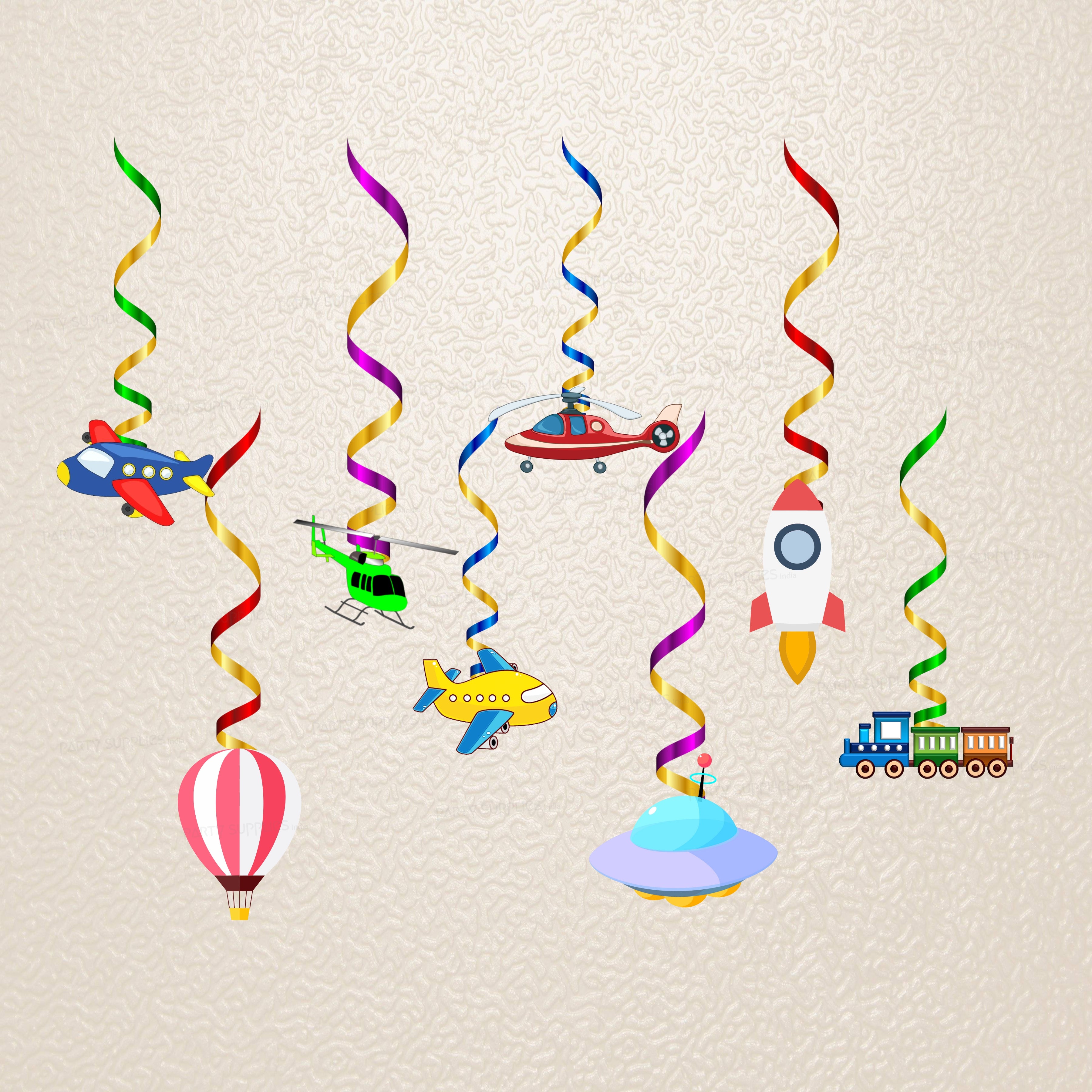 Aeroplane Theme Colourfull Swirls