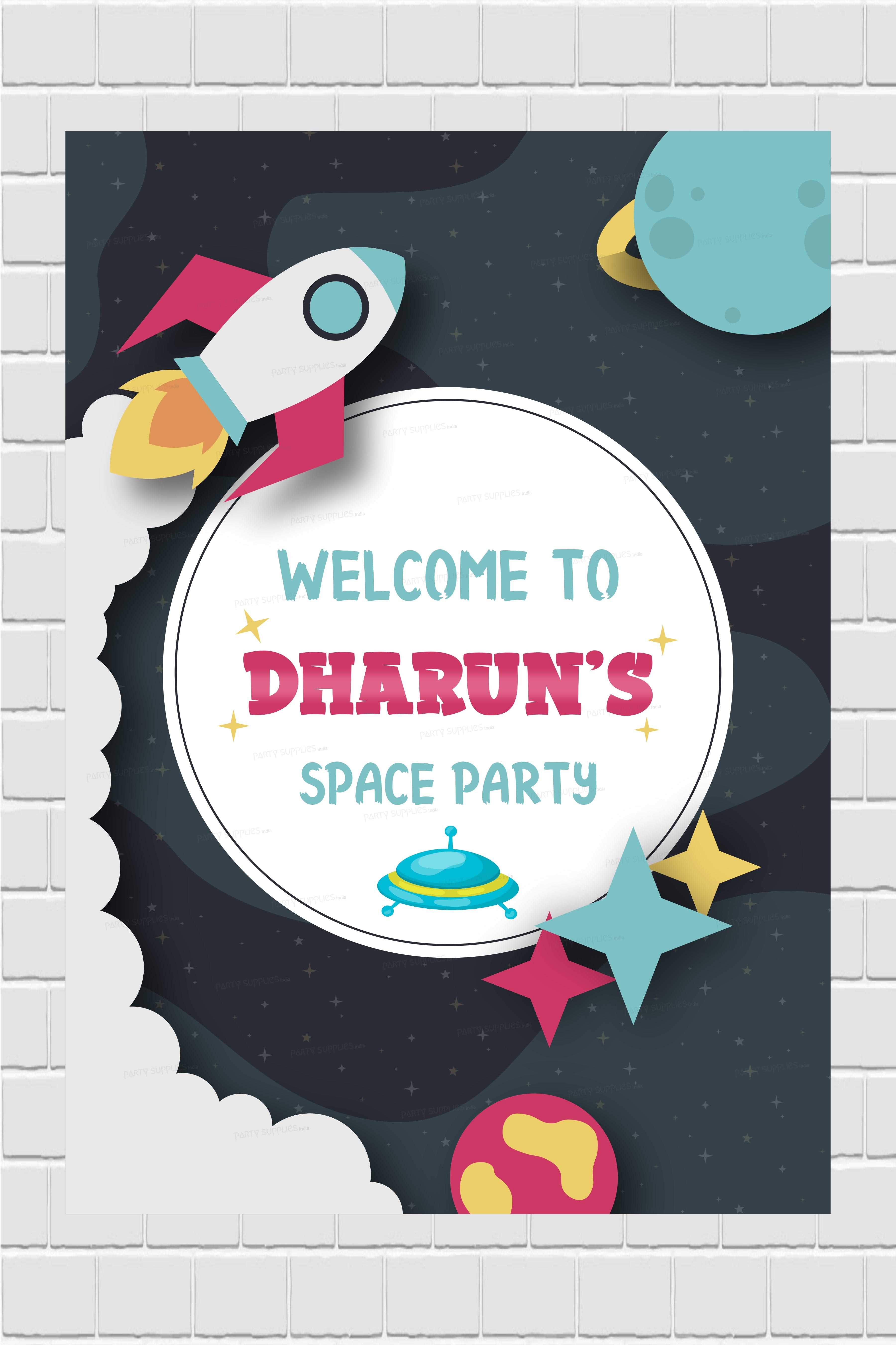 Space Theme Customized Welcome Board