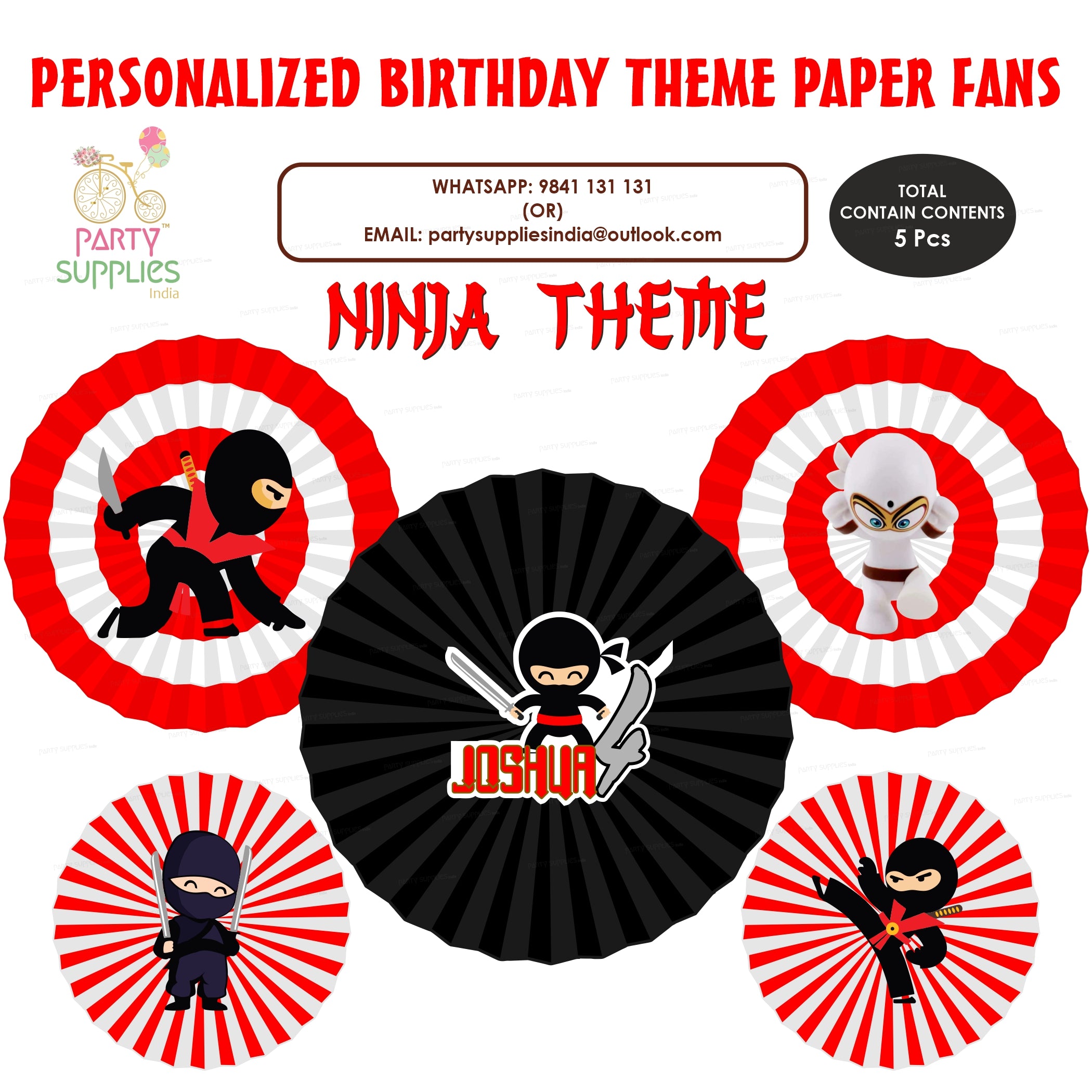 Ninja Theme Paper Fan