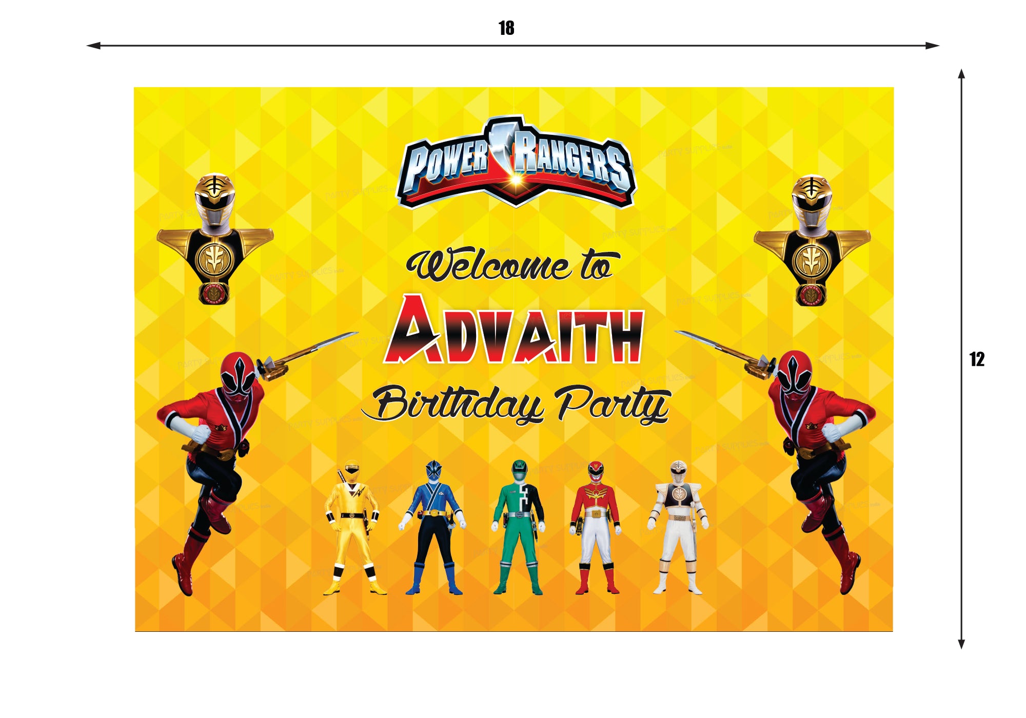 Power Rangers Theme Personalized Welcome Board