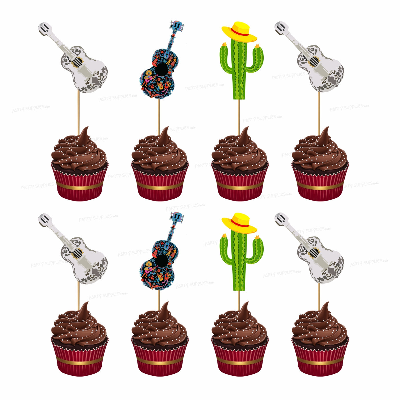 Coco Theme Customized Cup Cake Topper