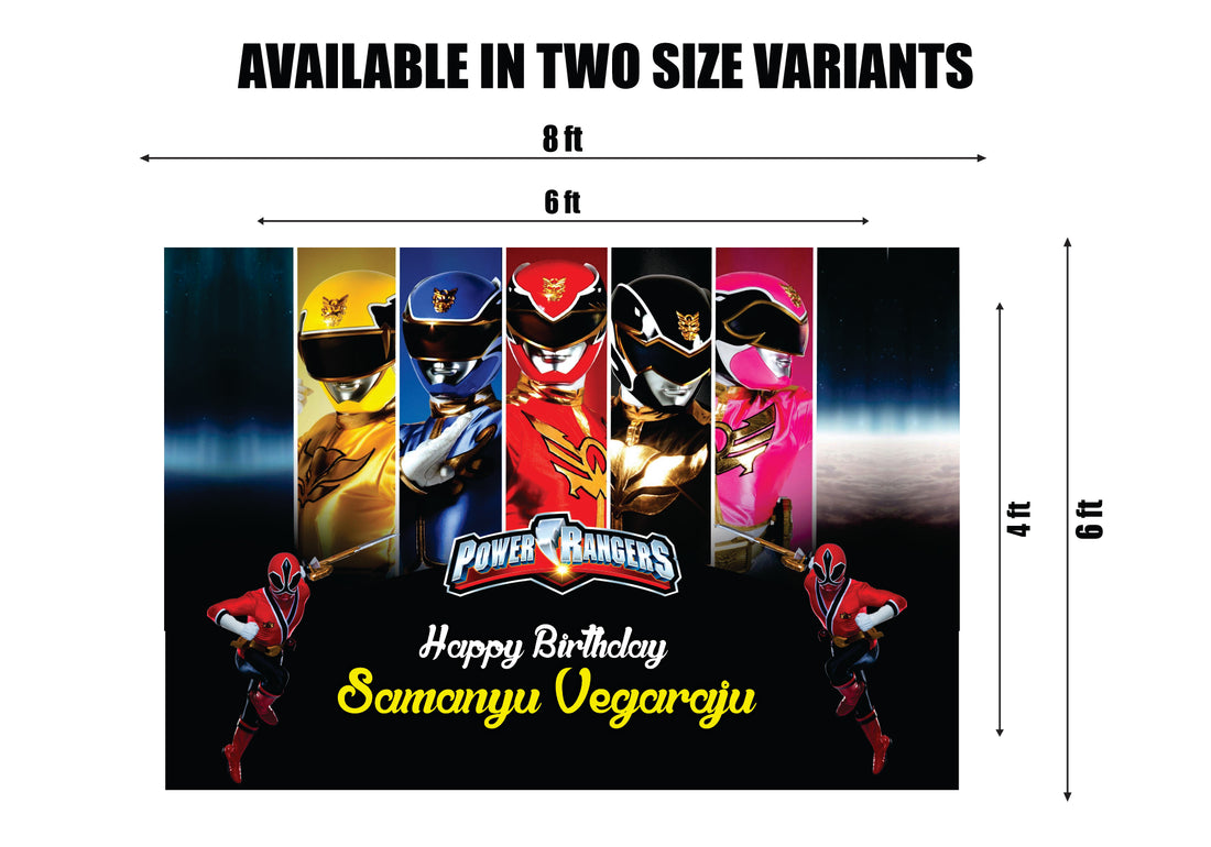 Power Rangers Theme Customized Backdrop