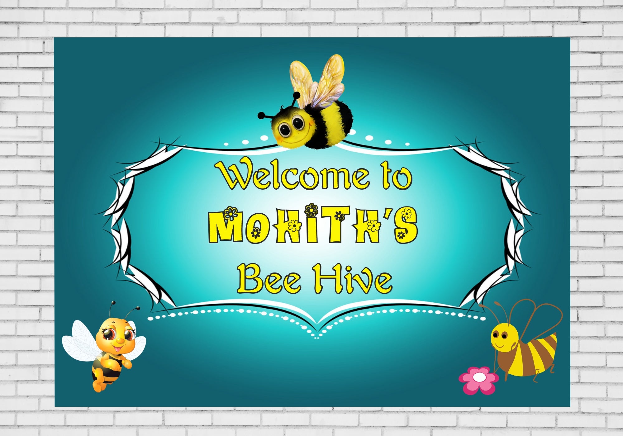 Bumble Bee Personalized Theme Welcome Board