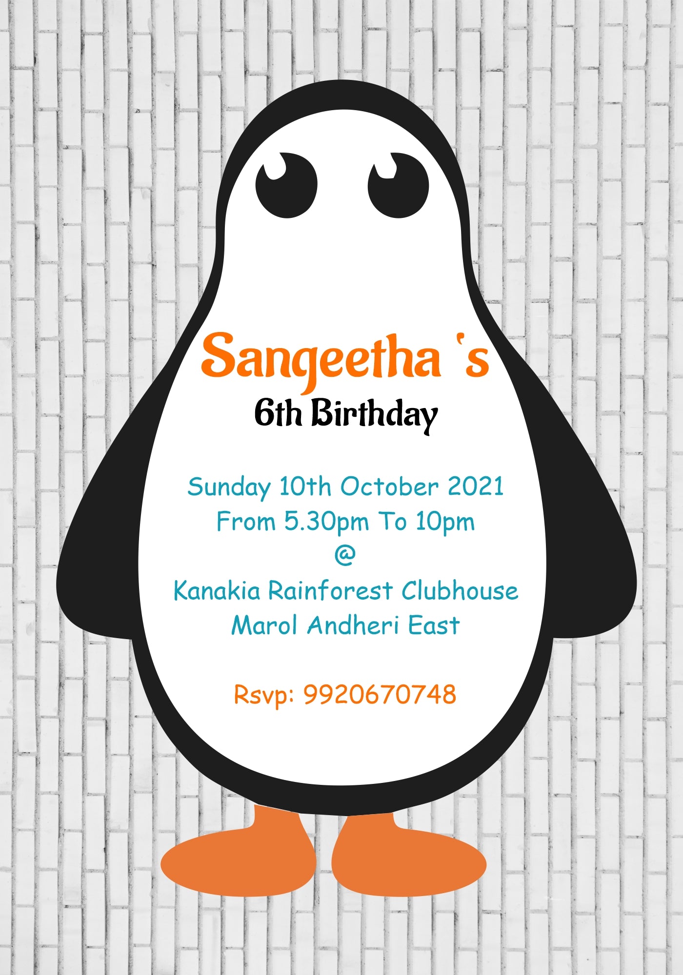 Penguin Theme Classic Invite