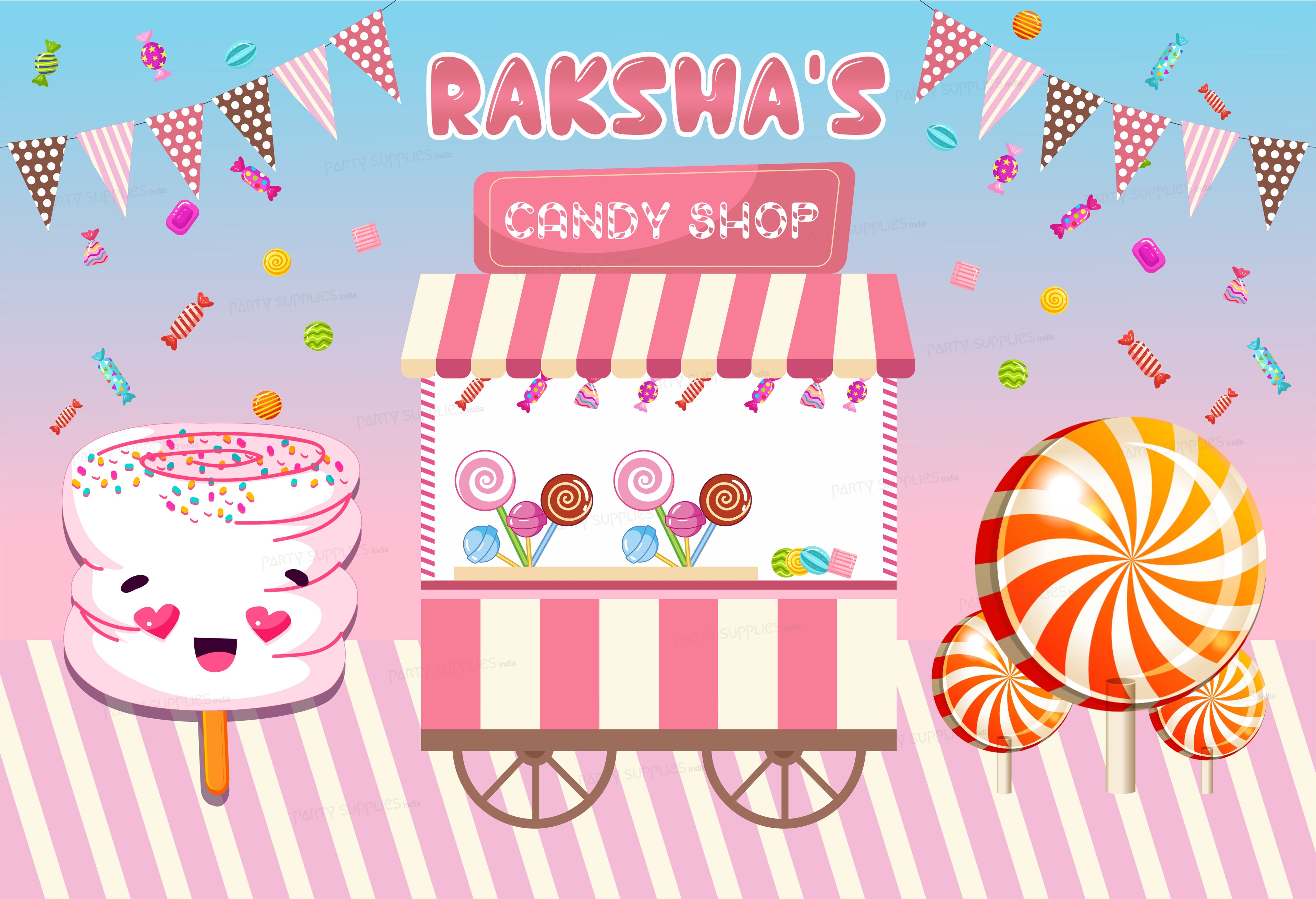 Candy Shop Theme Backdrop