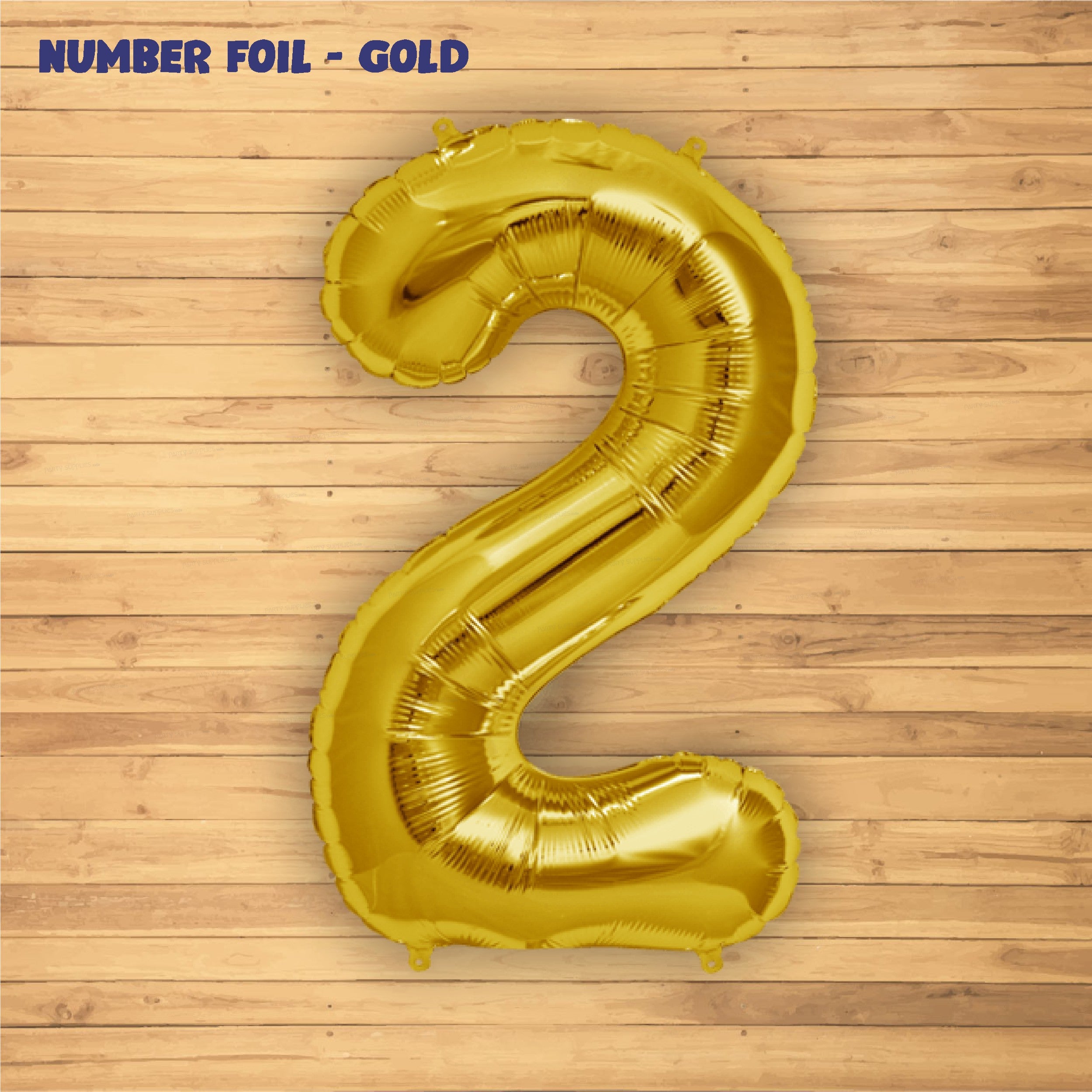 Number 2 Premium Gold Foil Balloon
