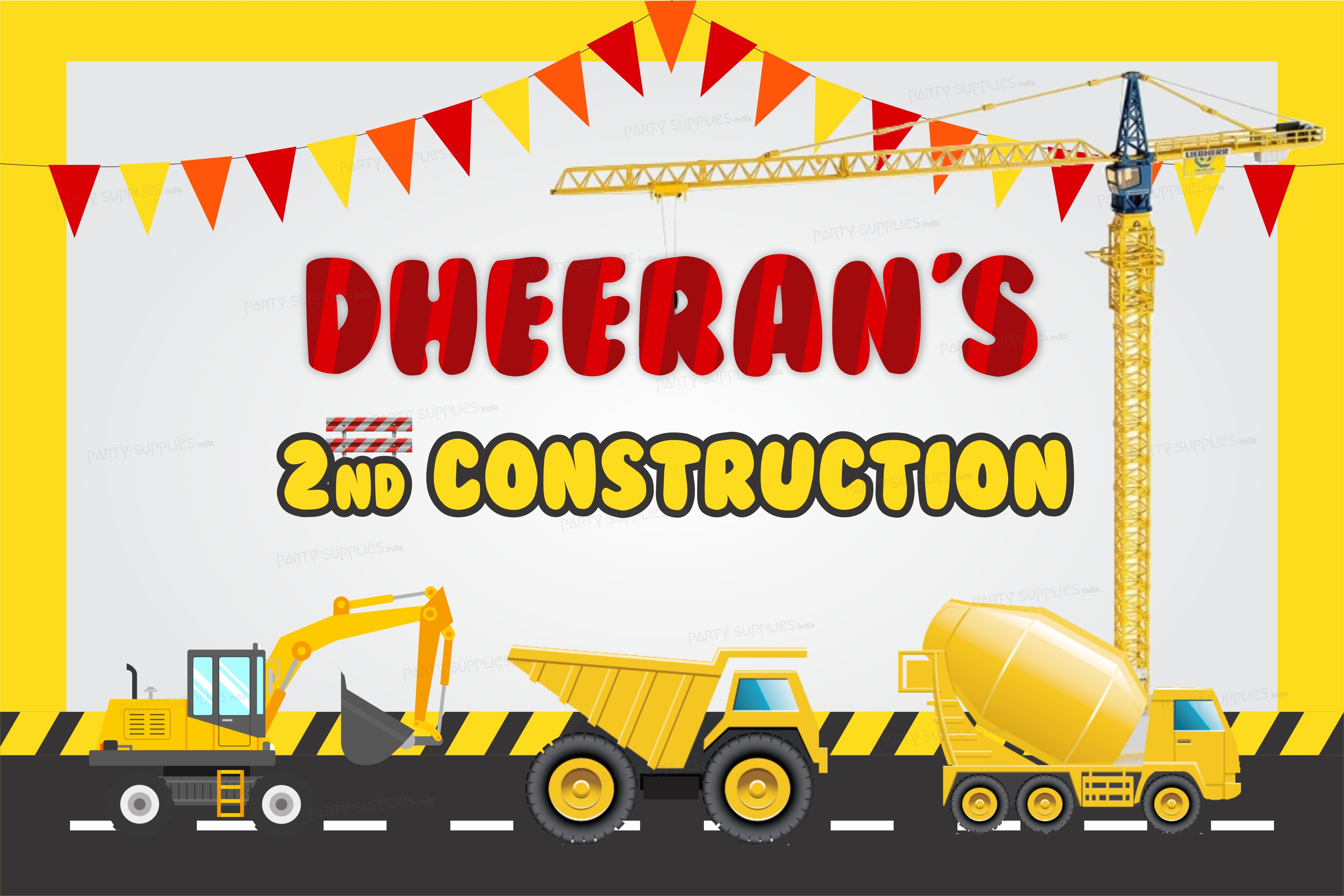 Construction Theme Personalized Backdrop