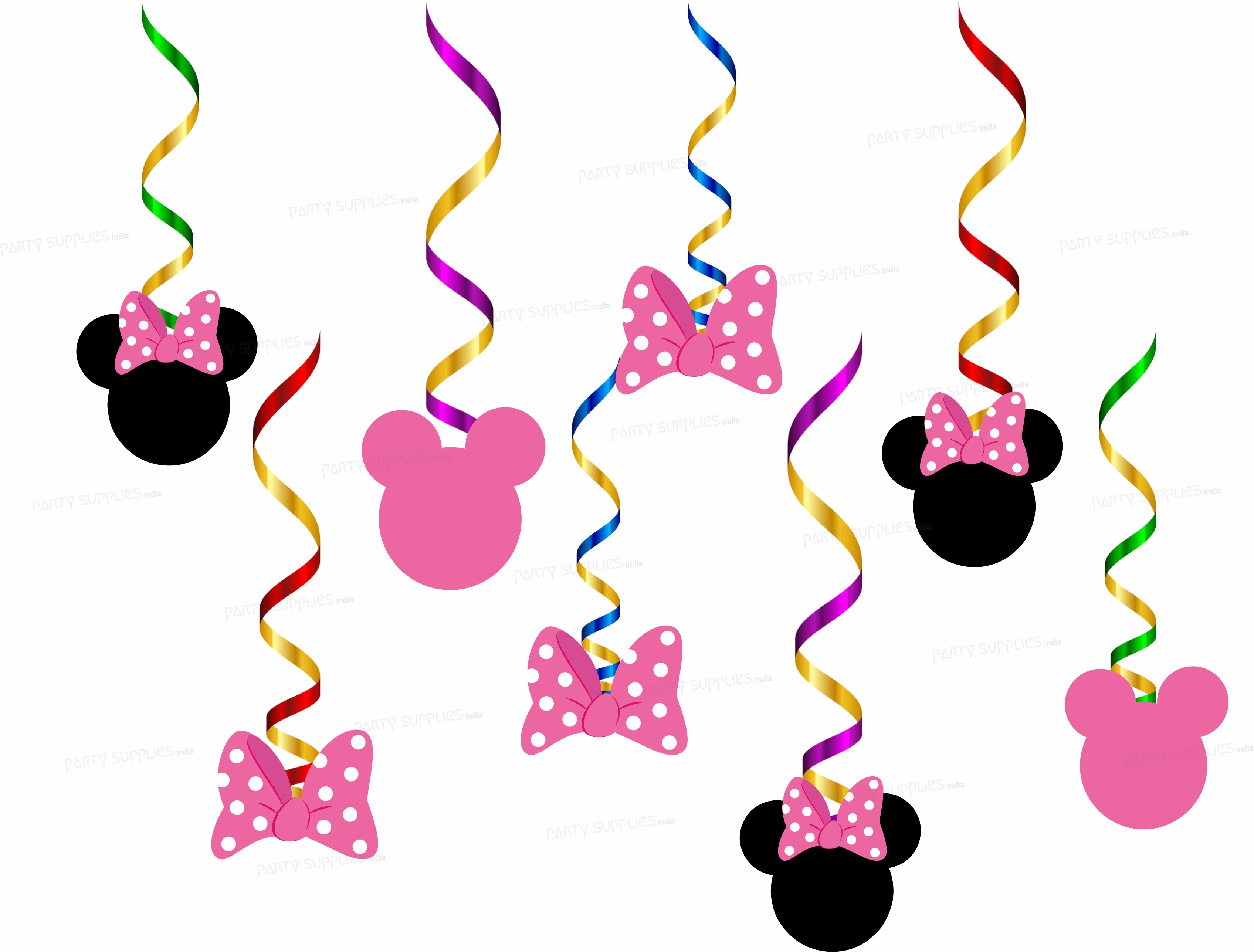 Minnie Mouse Theme Colourful Swirls