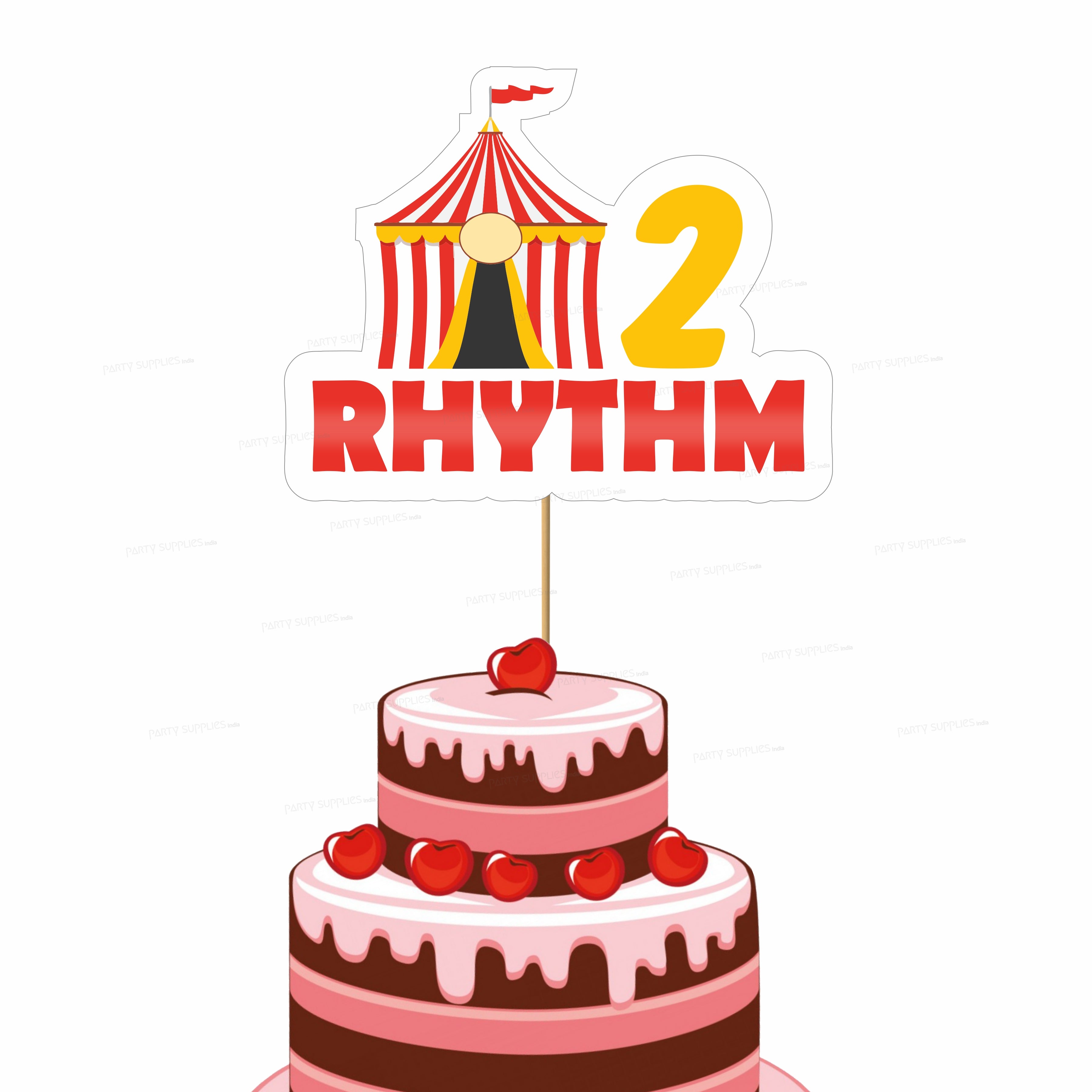 Circus Theme Customized Cake Topper