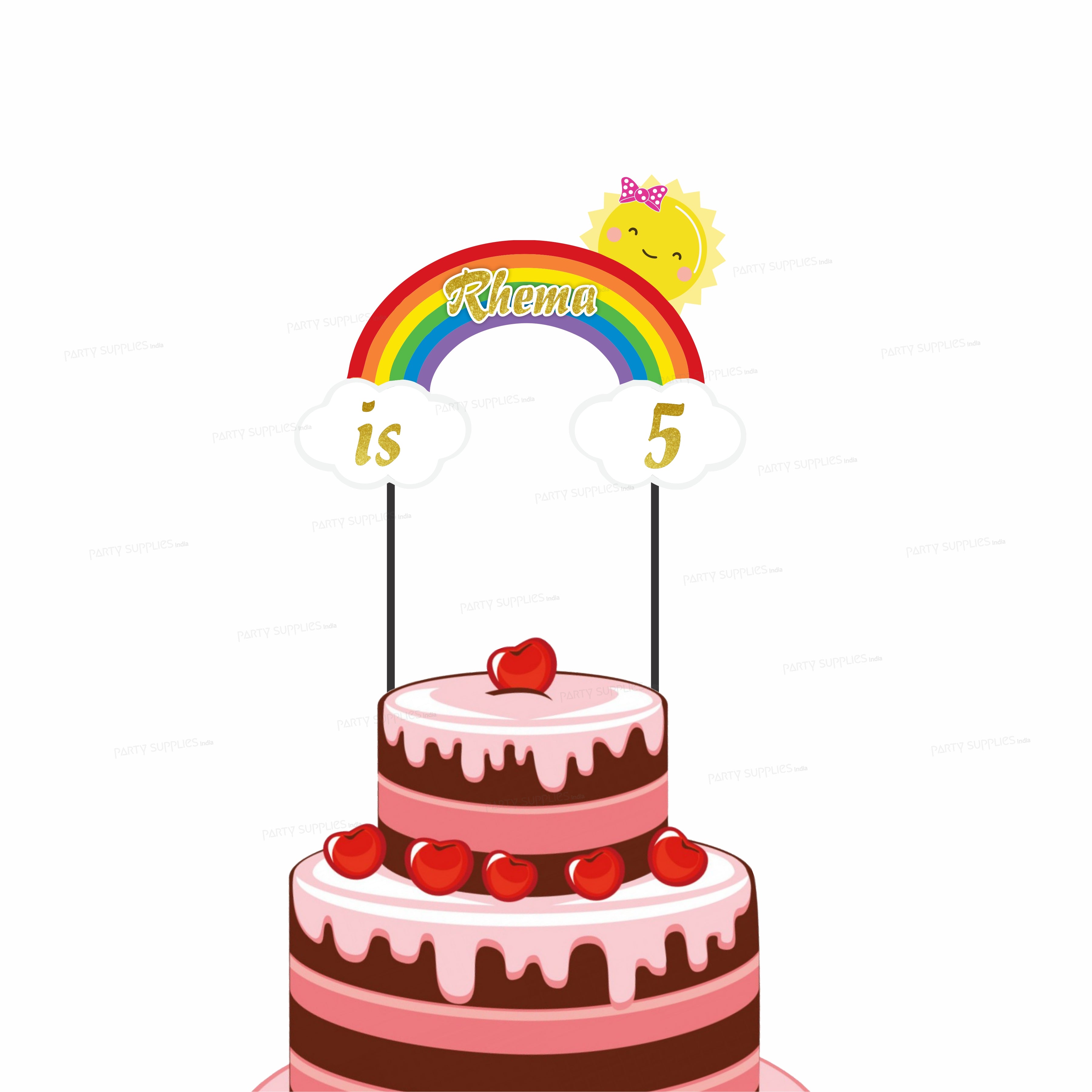 Sunshine Theme Girl Cake Topper
