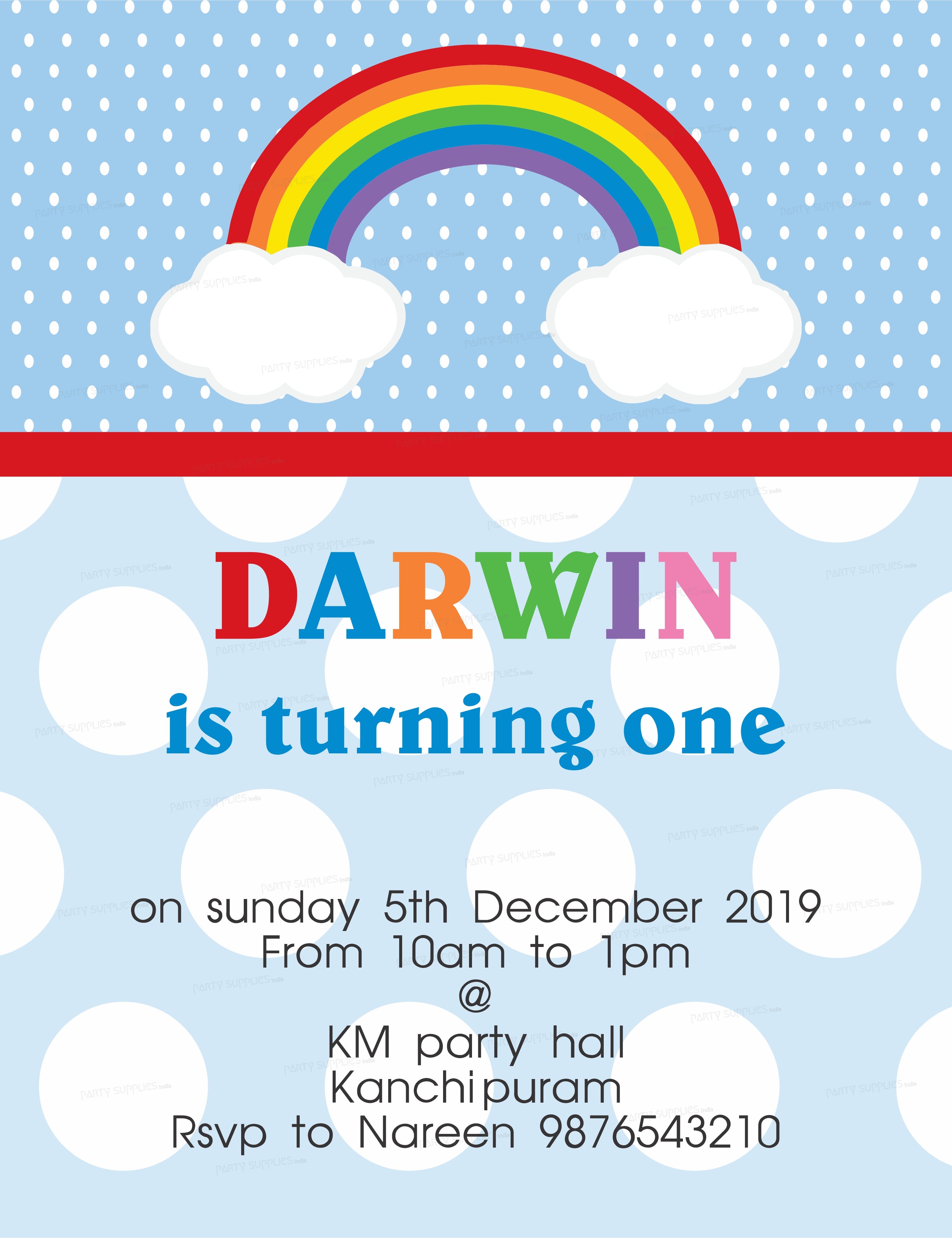 Sunshine Theme Boy Customized Invite