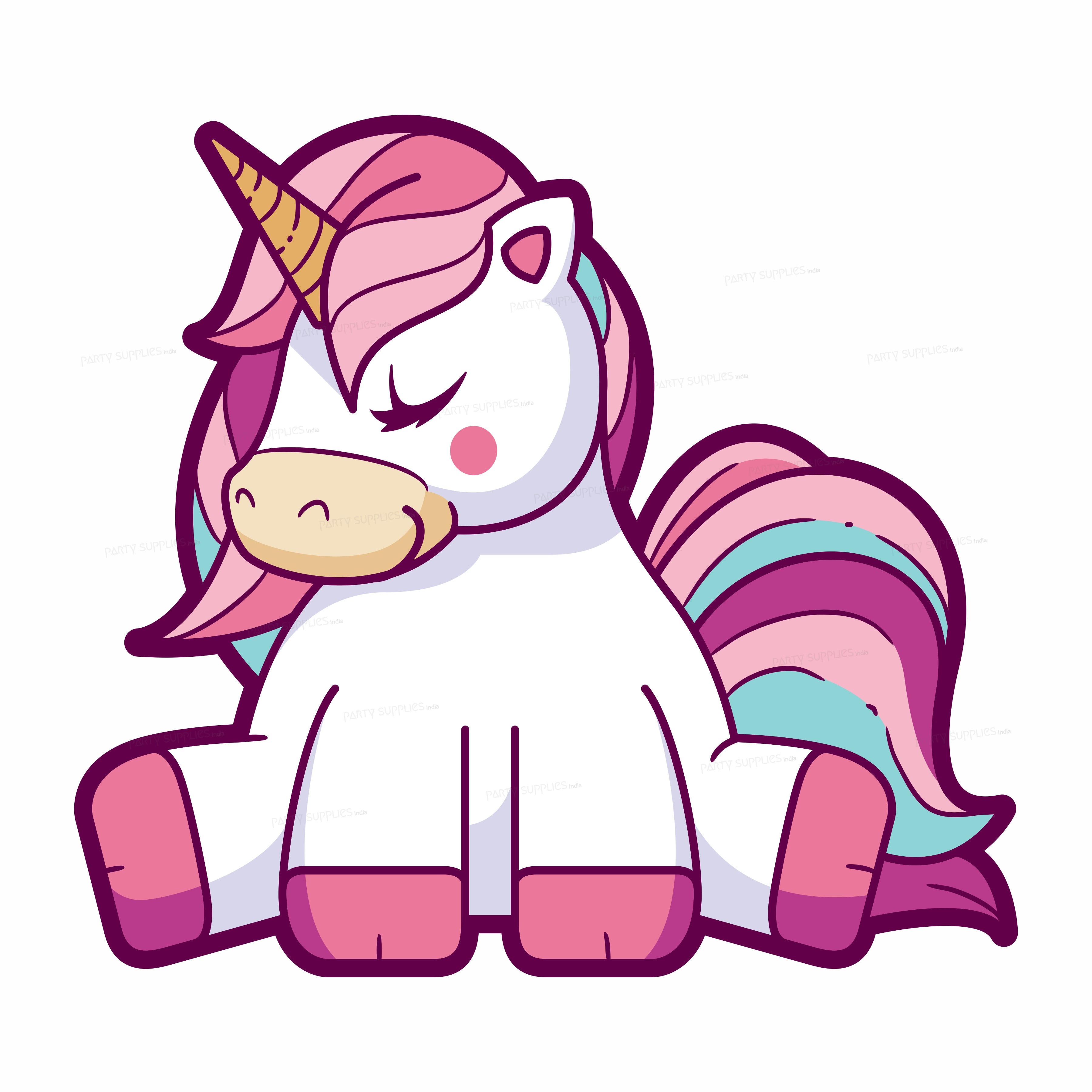 Unicorn Theme Horse Sitting Cutout