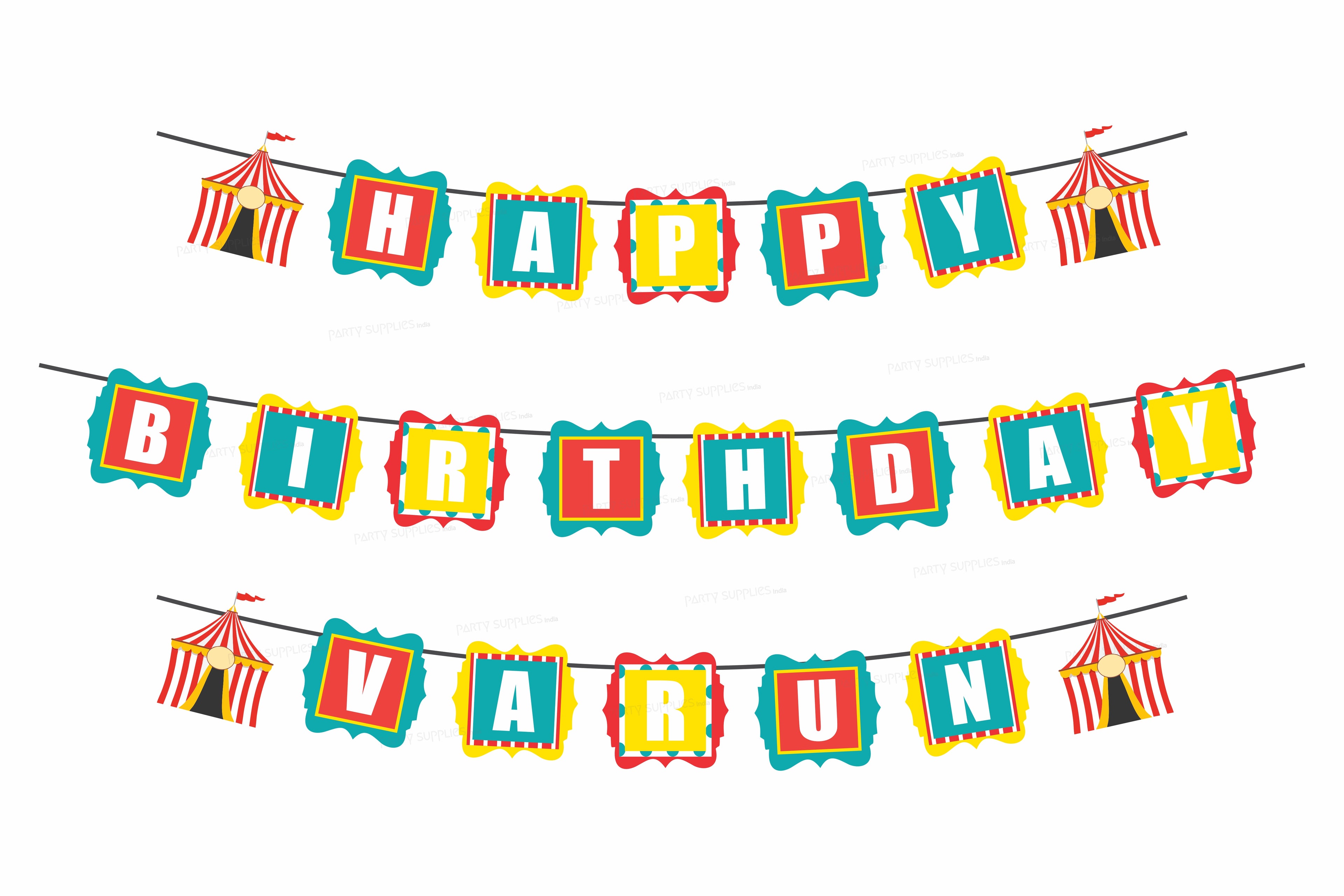 Circus Theme Customized With Baby Name Hanging