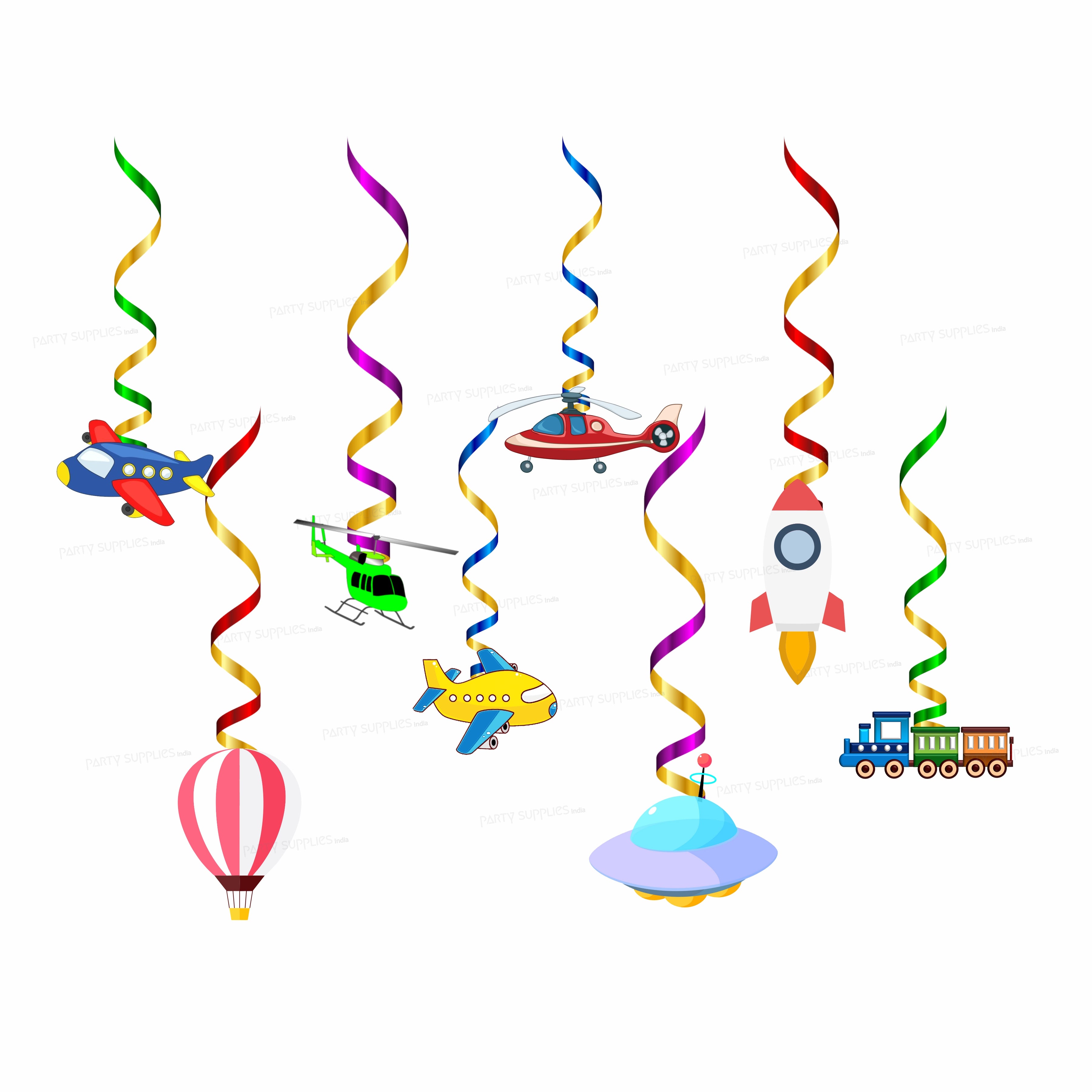 Aeroplane Theme Colourfull Swirls