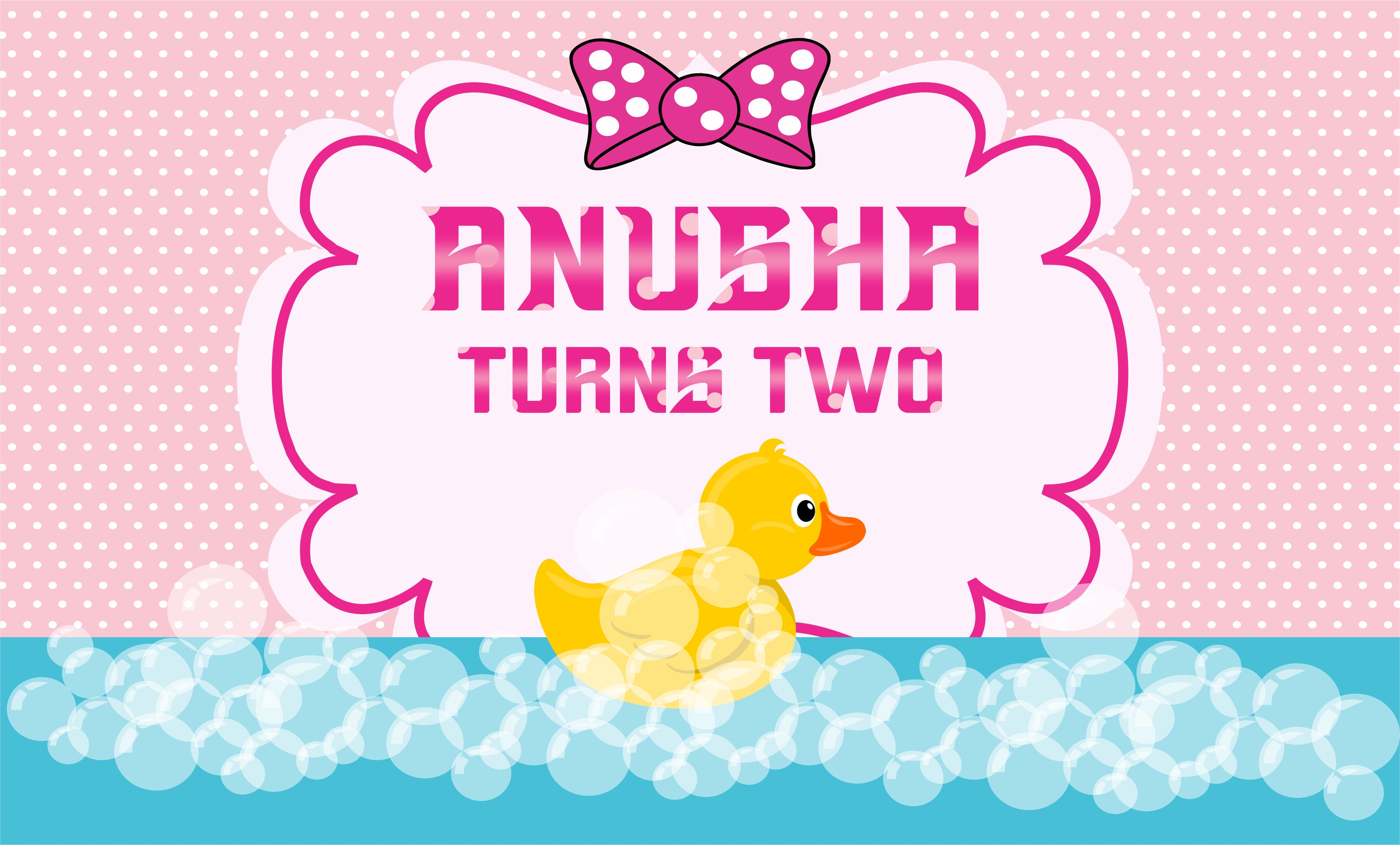 Duck Theme Girl Personalized Backdrop