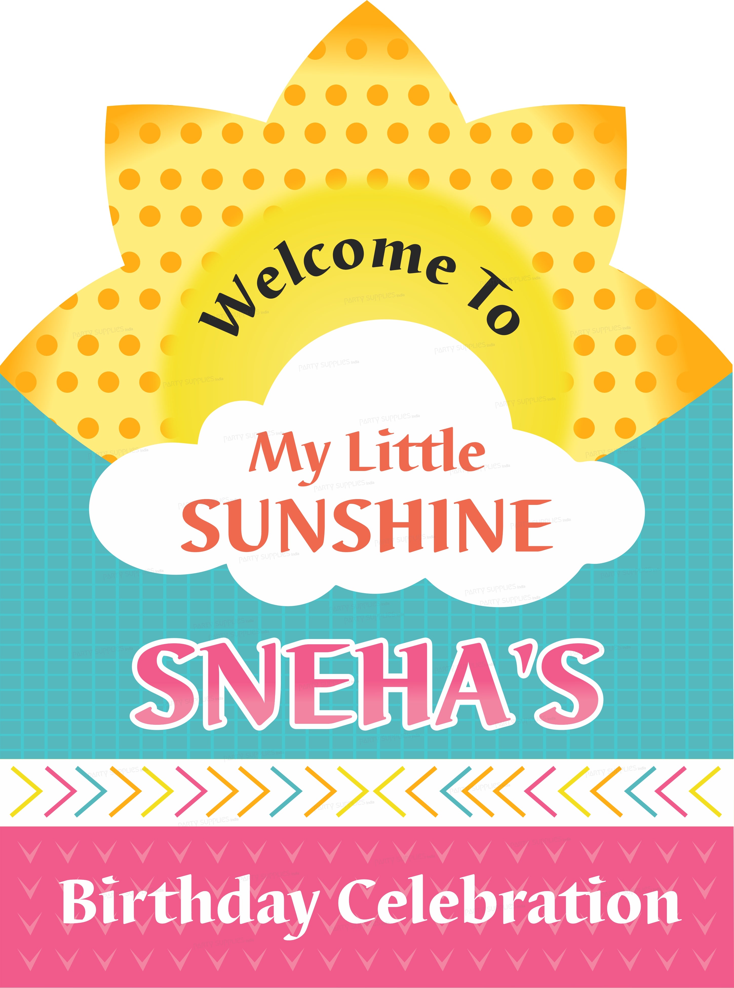 Sunshine Theme Girl Welcome Board