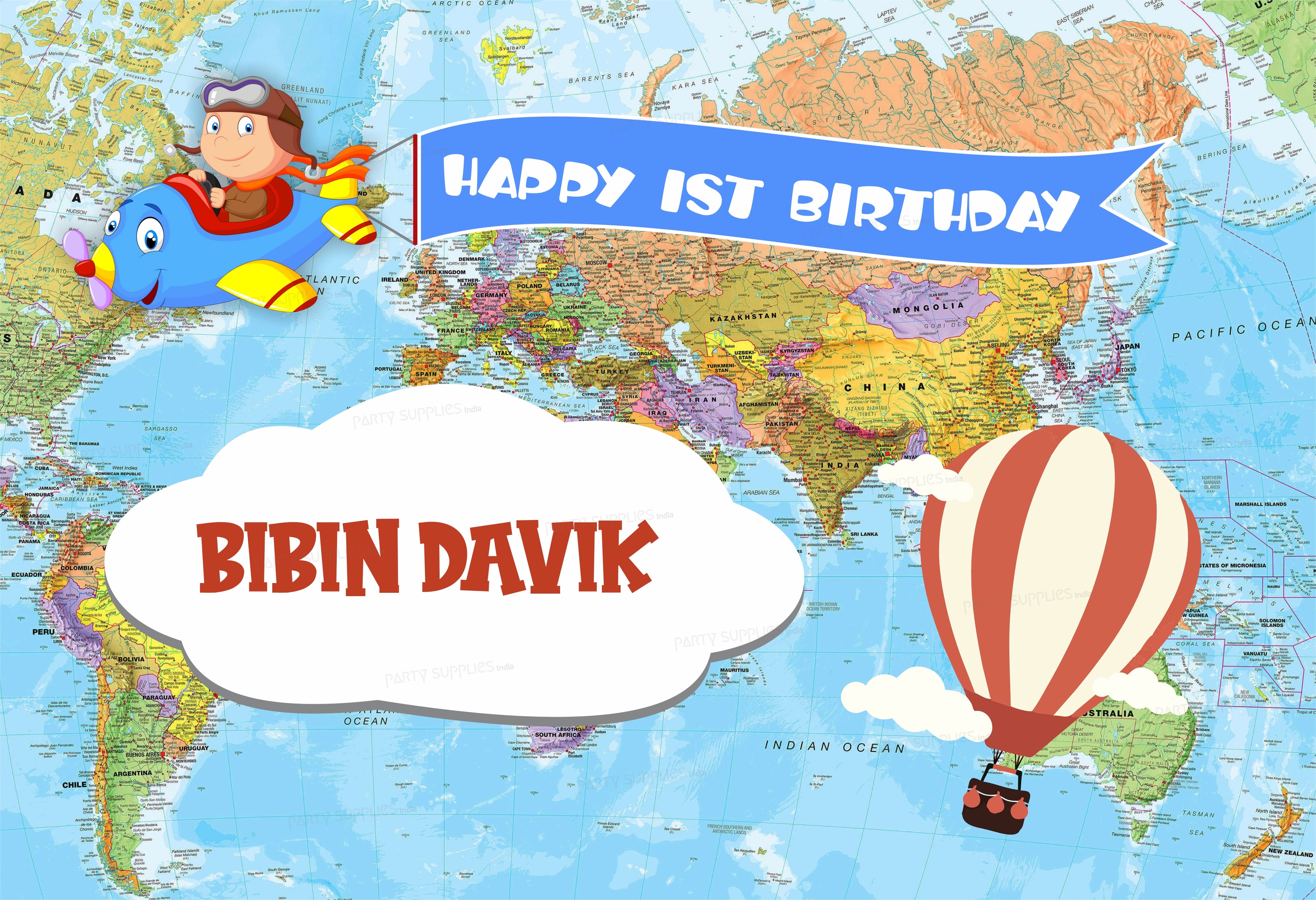 Aeroplane Theme Personalized Backdrop