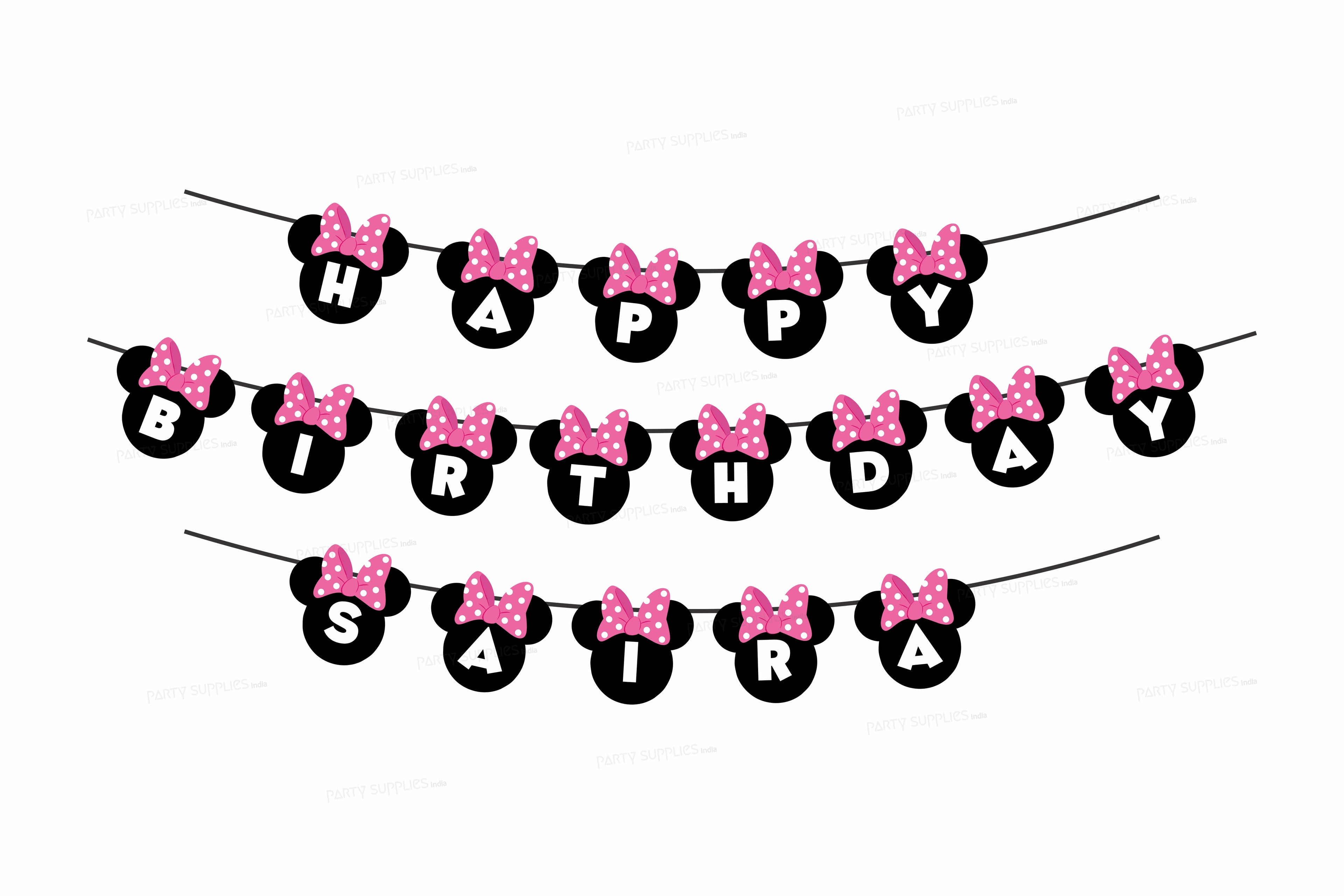 Minnie Mouse Theme Happy Birthday Hanging