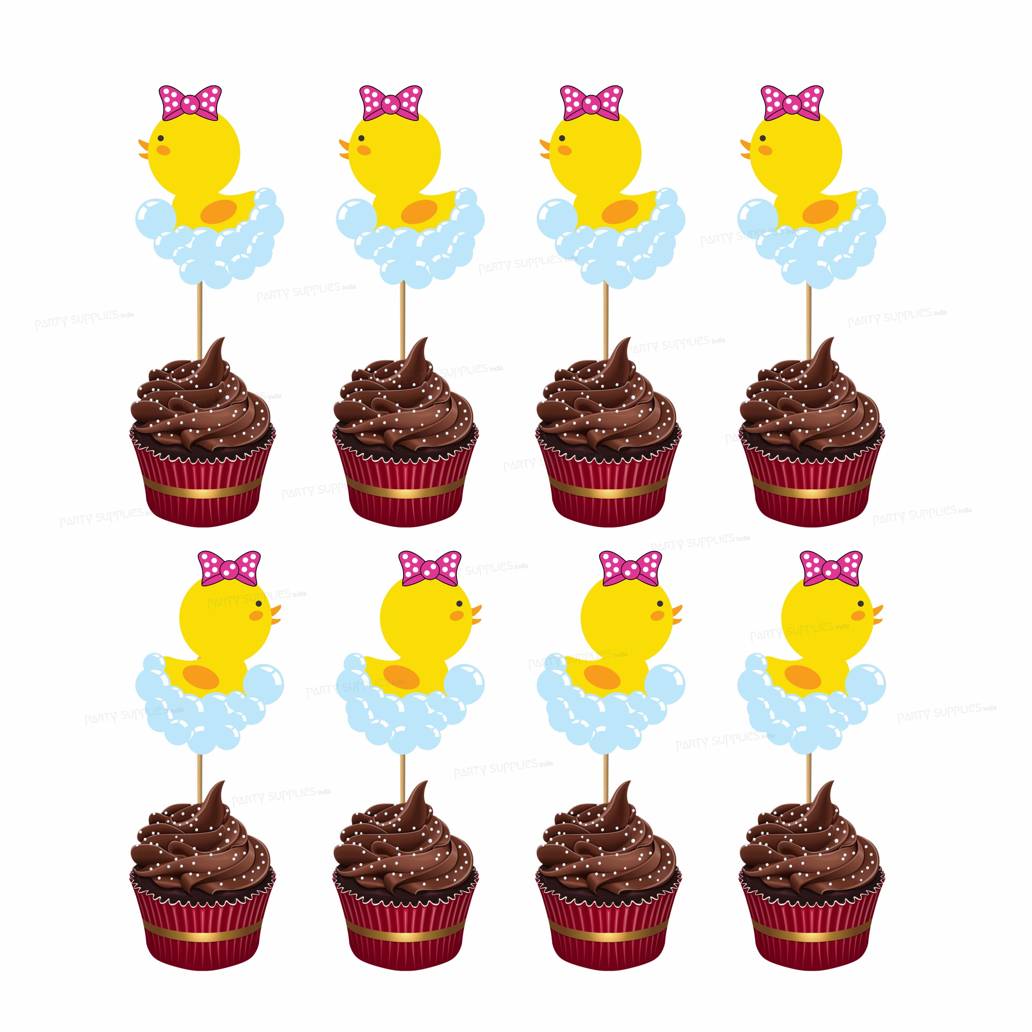 Duck Theme Girl Cupcake Topper